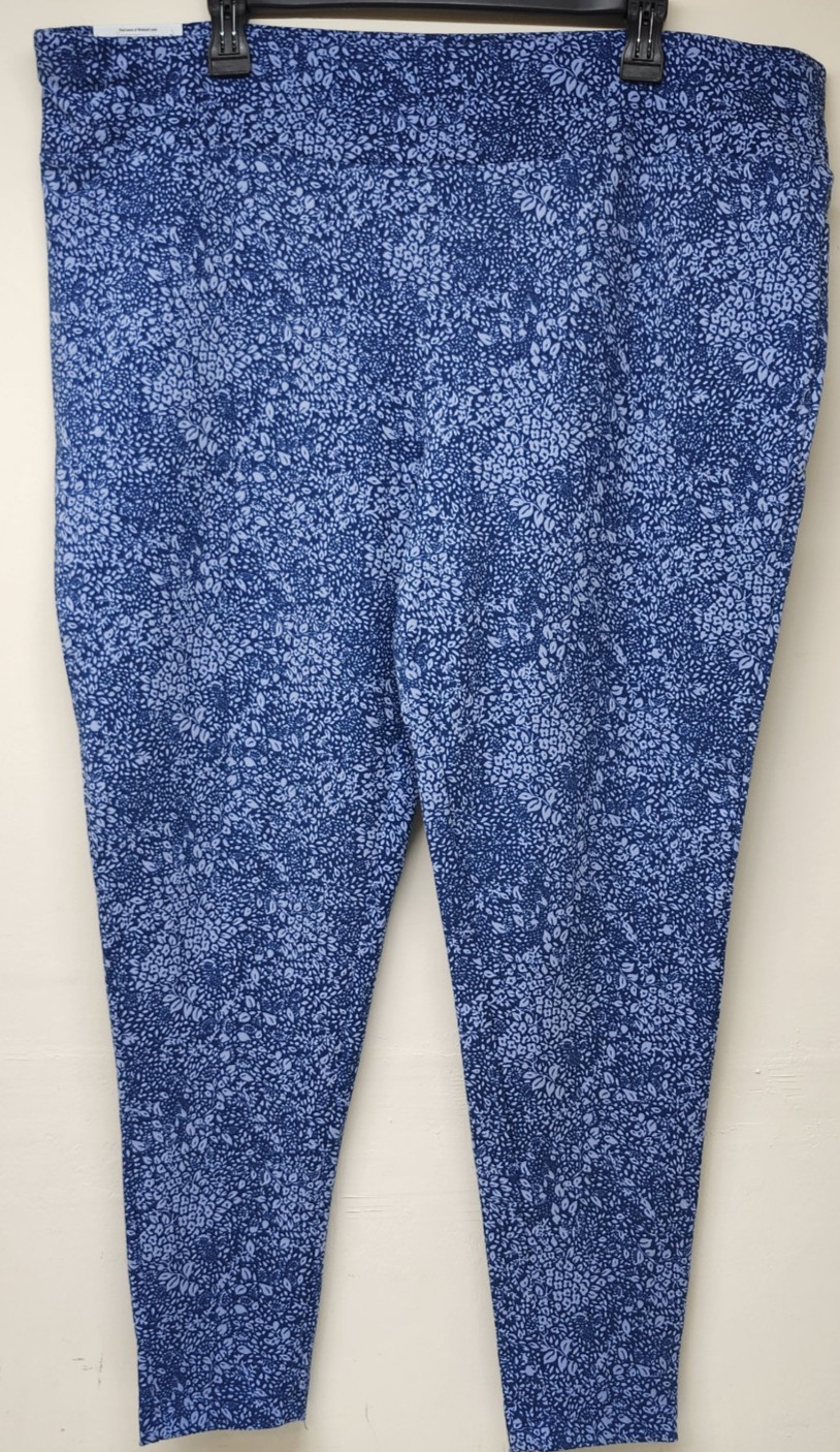 Terra & Sky Women\'s 2X High Rise Fitted Leggings Blue Plus Size NEW Terra & Sky Women\'s 2X High Rise Fitted Leggings Blue Plus Size NEW