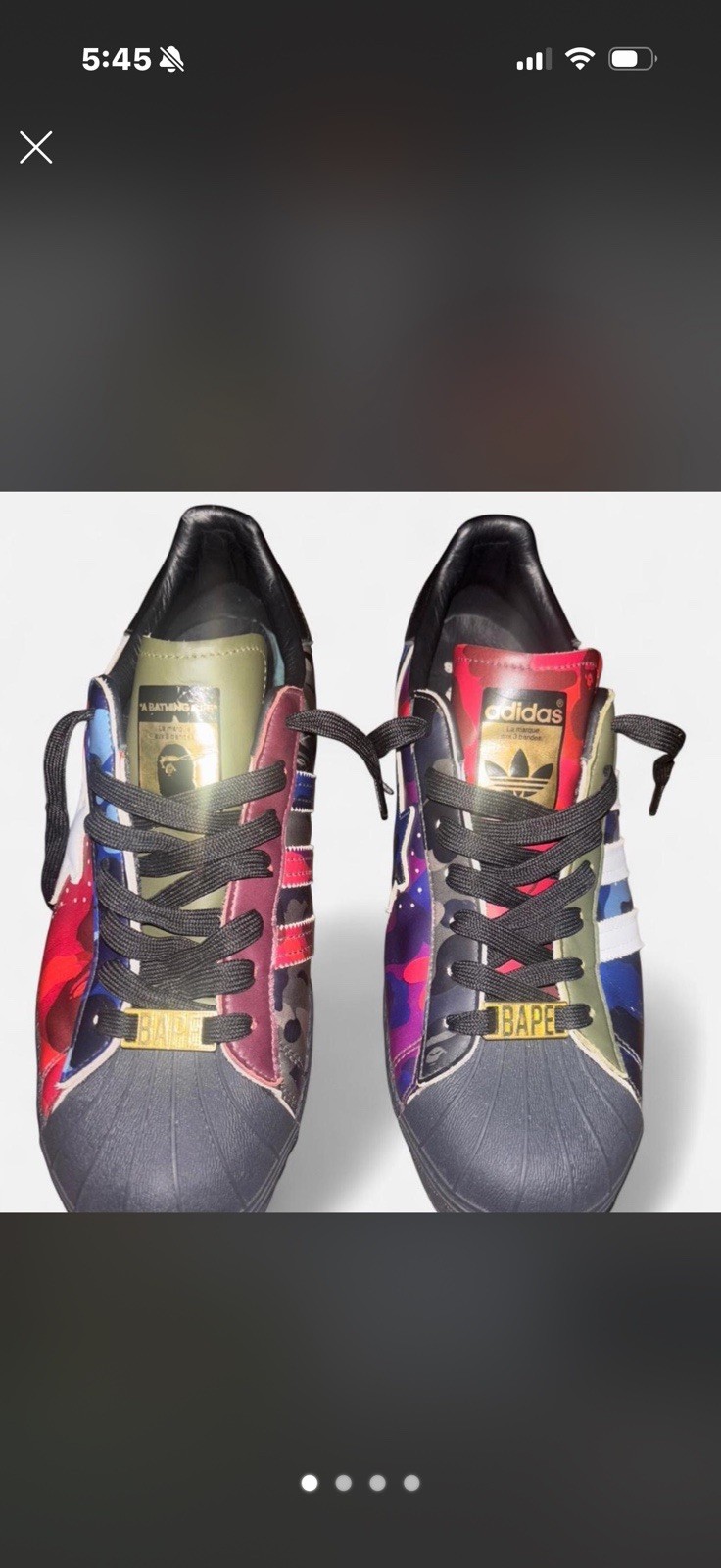 adidas x Bape Superstar Vintage Sneaker Size 9.5