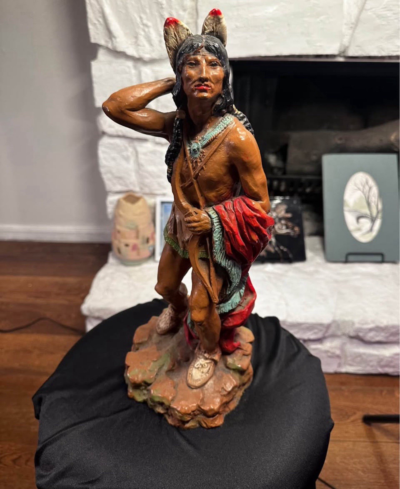 vintage 1976 Native American warrior figurine by the Universal Statuary Corp