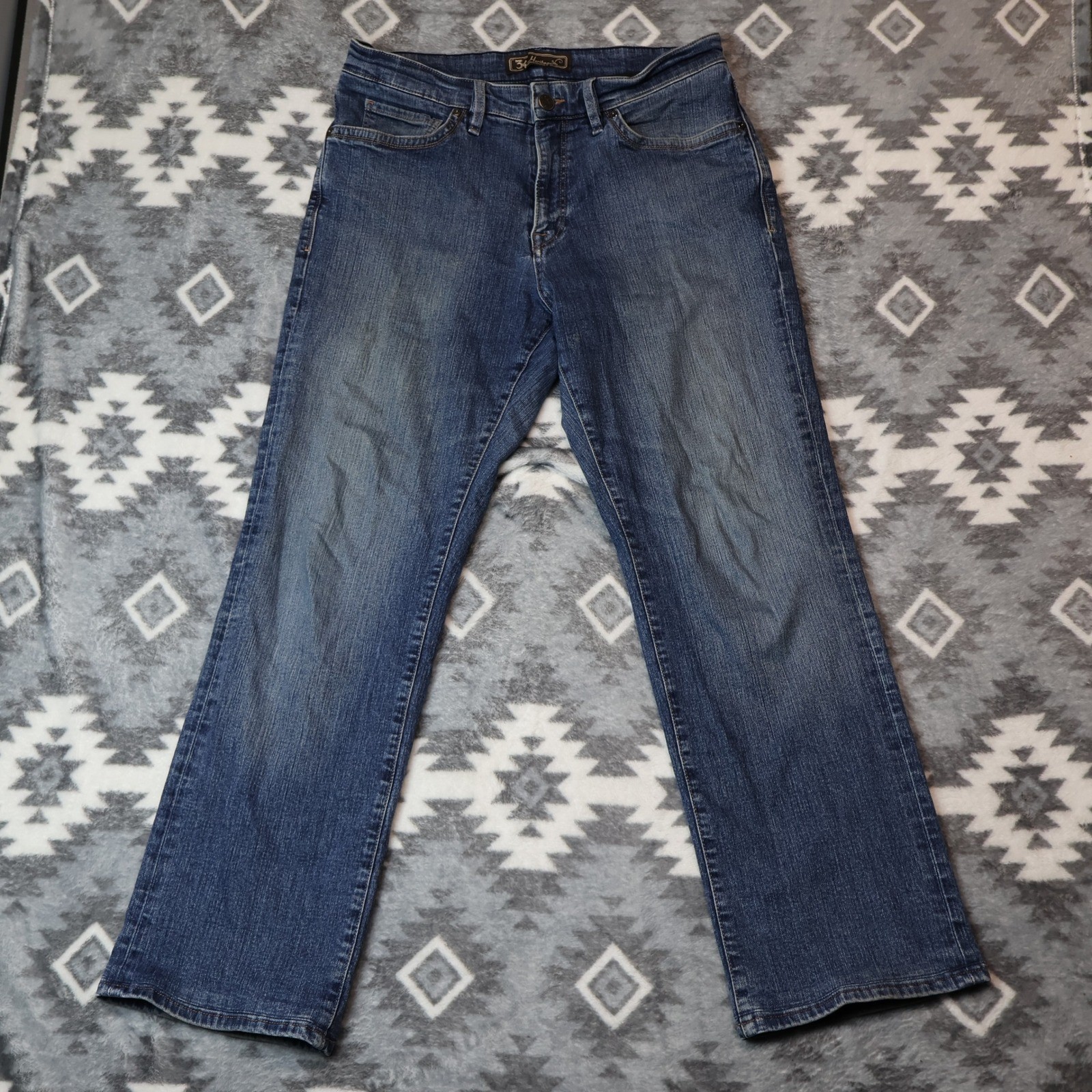 34 Heritage Charisma Blue Straight Leg Jeans Mens 35x30 Stretch Denim