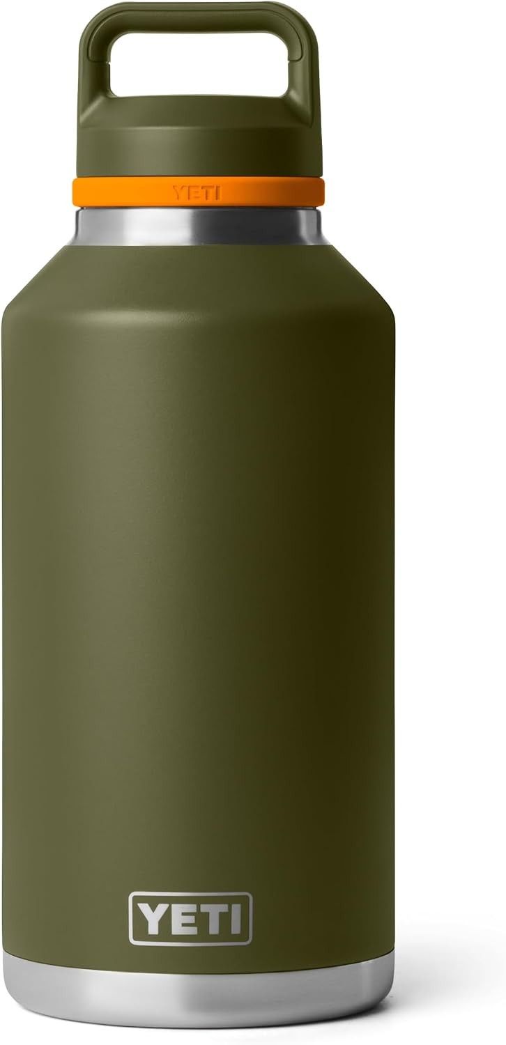 YETI Rambler 64 oz Bottle with Chug Cap - Olive/King Crab Orange YETI Rambler 64 oz Bottle with Chug Cap - Olive/King Crab Orange