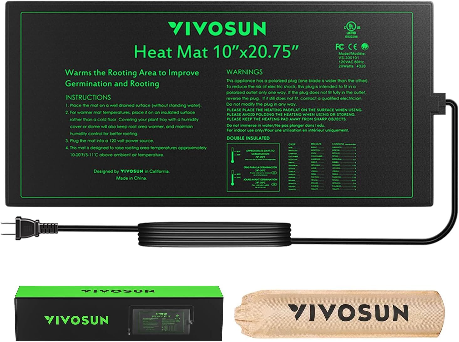 VIVOSUN Seedling Heat Mat 10