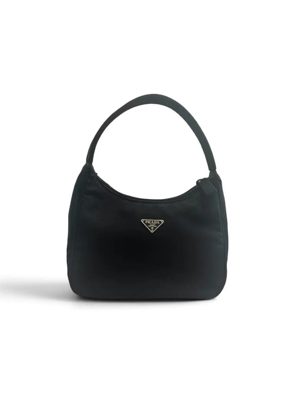 Prada Black Tessuto Nylon Shoulder Bag – Classic Hobo Style -Made in Italy Prada Black Tessuto Nylon Shoulder Bag – Classic Hobo Style -Made in Italy