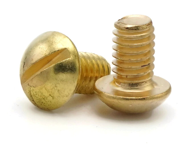 #10-32 | Brass Slotted Round Head Machine Screws - Select Length & Qty