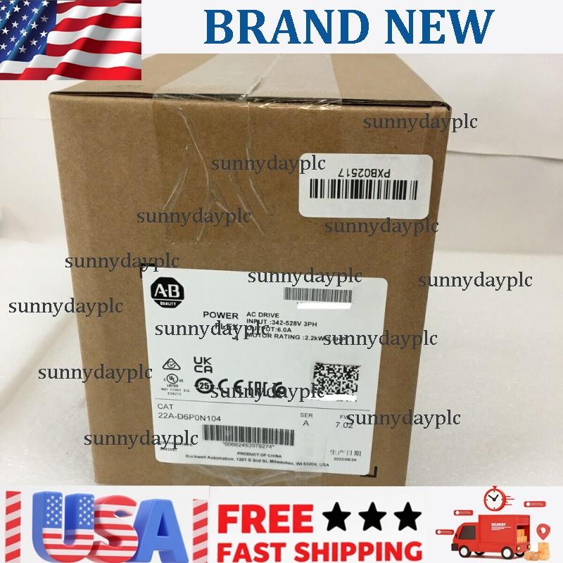 New 2022 AB 22A-D6P0N104 PowerFlex 4 2.2 kW 3 Hp AC Drive 22A-D6P0N104 US STOCK