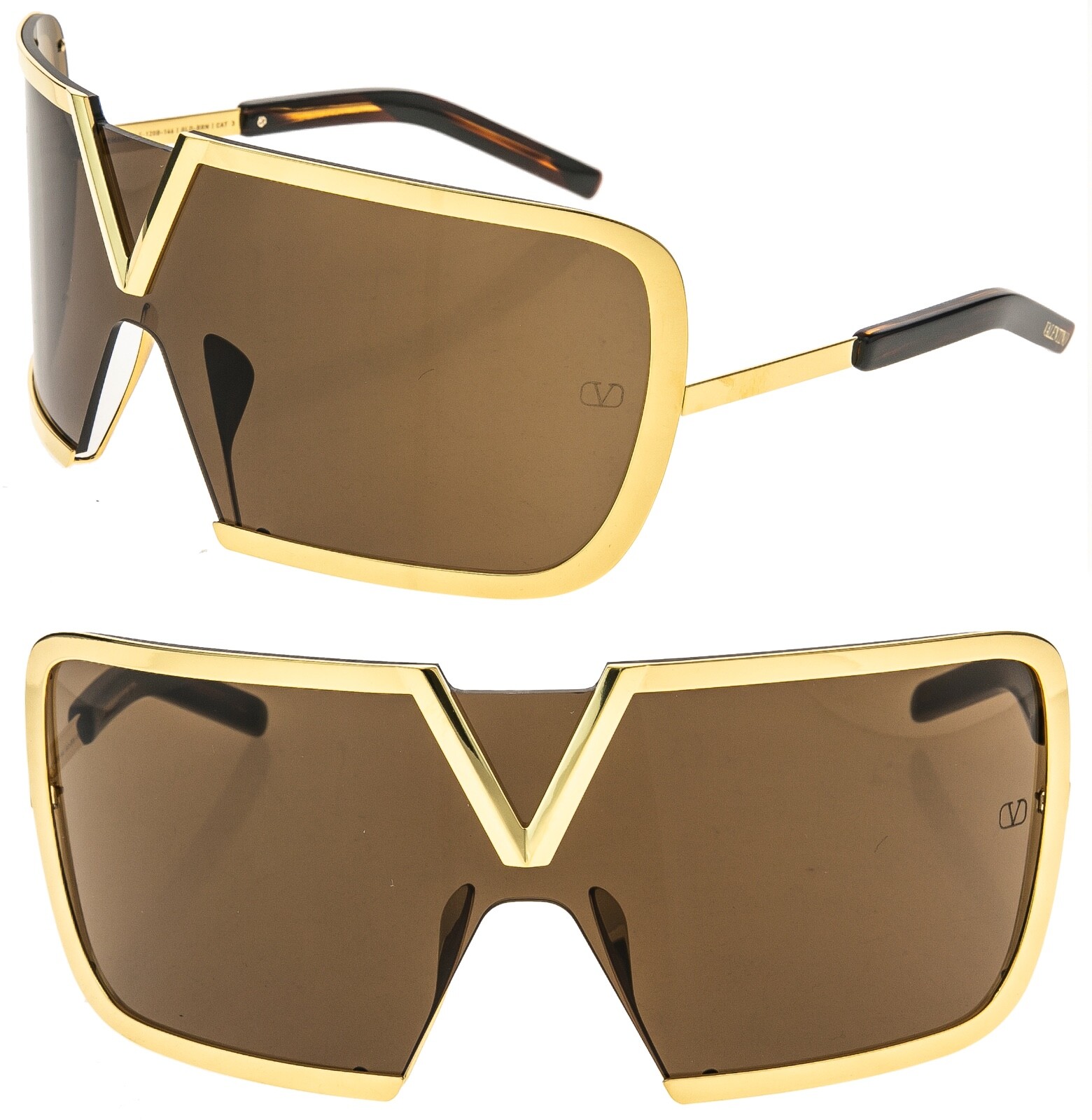VALENTINO V Romask VLS120 Gold Titanium Brown Mask VLS 120B Fashion Sunglass VALENTINO V Romask VLS120 Gold Titanium Brown Mask VLS 120B Fashion Sunglass