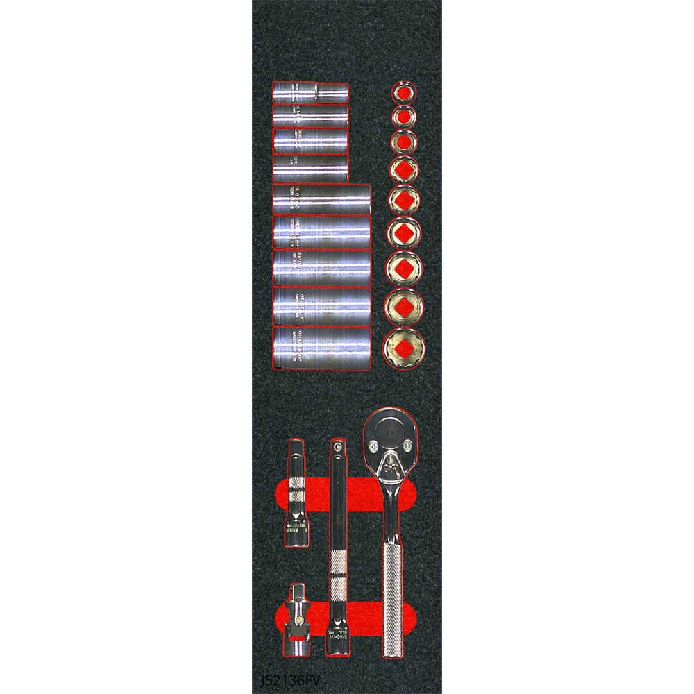 PROTO J52136KV Socket Sets,Head Shape Pear,22 pieces 806K93