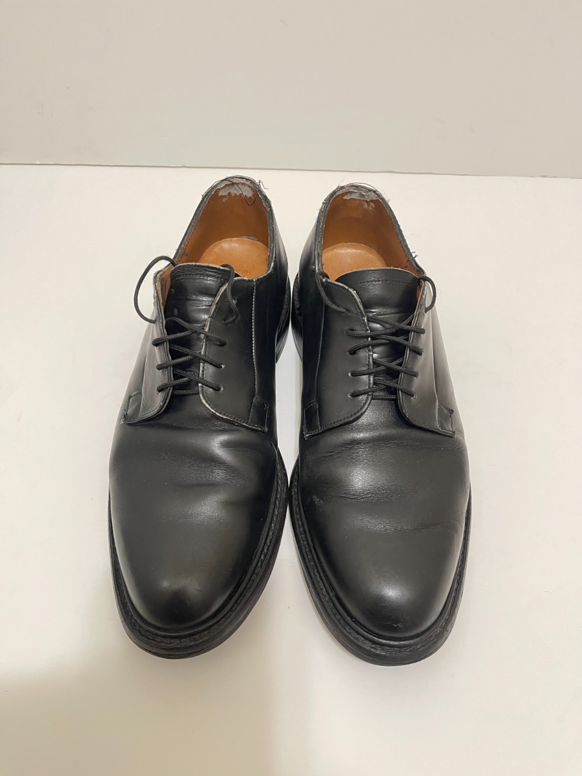 Joseph Cheaney & Sons England Black Leather Derby plain shoes ~US 9 Dainite Sole