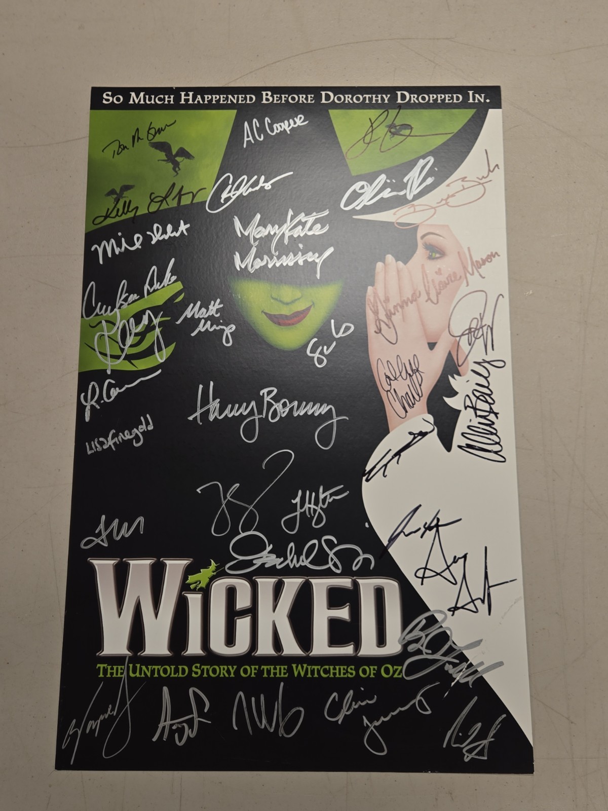 Wicked Broadway Poster 14” X 22” Signed Autographs