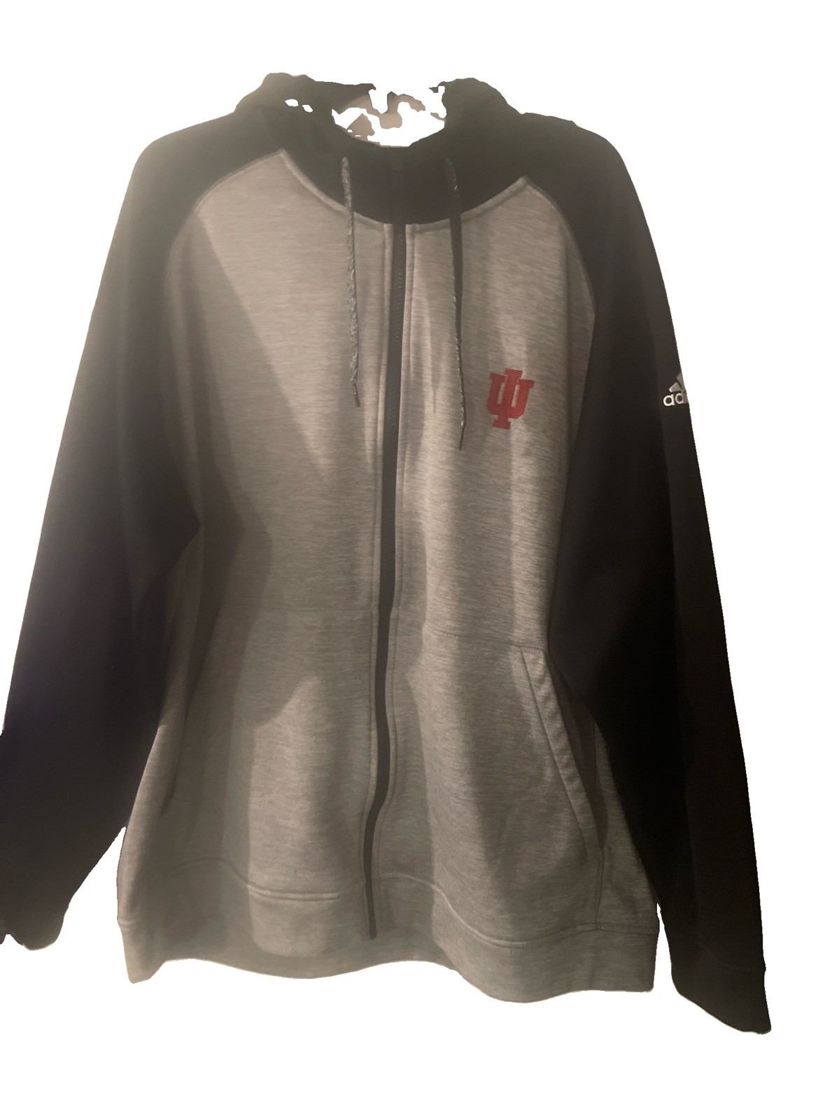 Indiana Hoosiers Football Adidas Climawarm Men\'s xl 2015 full zip sweatshirt Indiana Hoosiers Football Adidas Climawarm Men\'s xl 2015 full zip sweatshirt