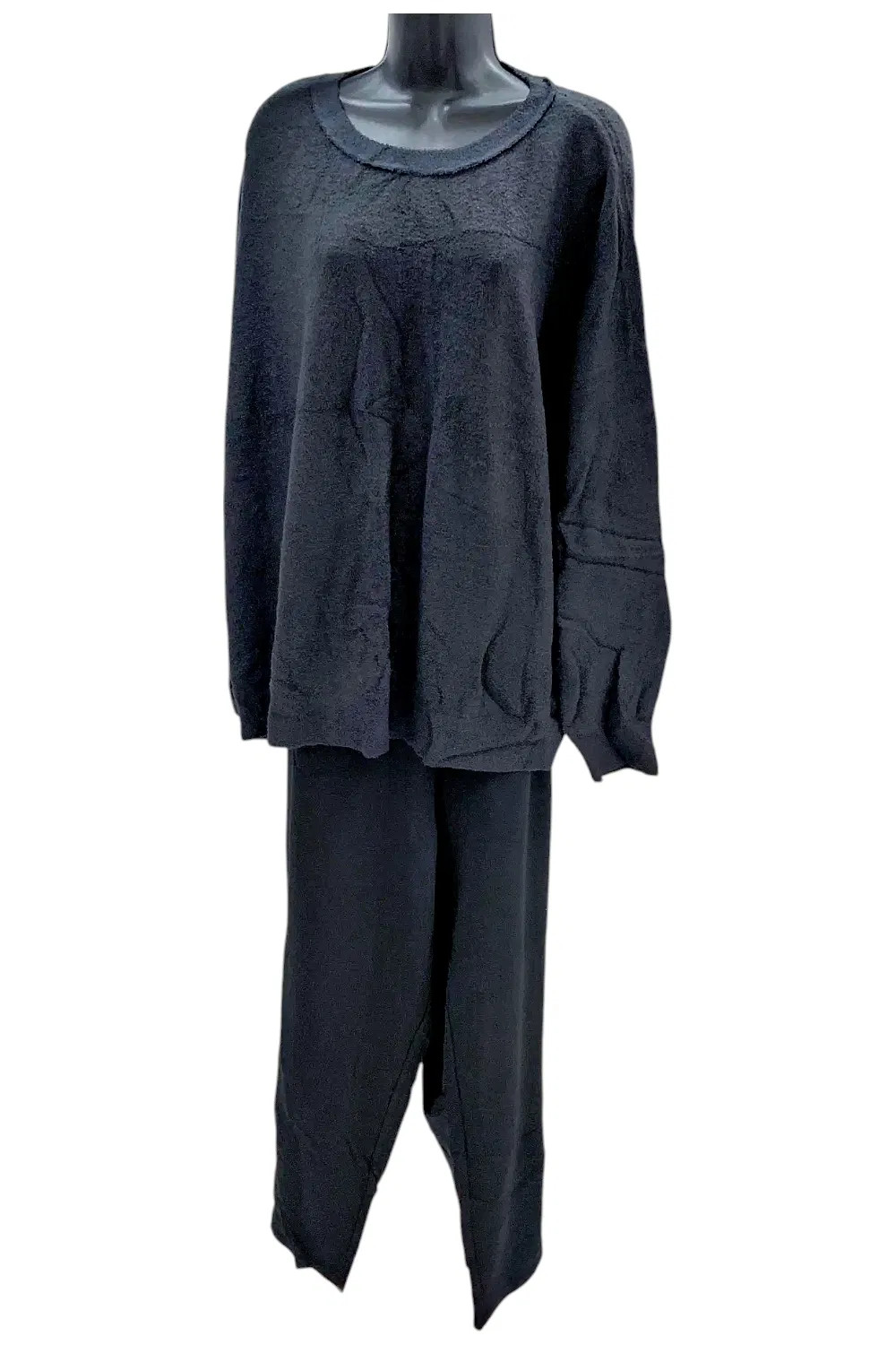 Barefoot Dreams Women's CozyChic Pullover & Straight Leg Pant Black