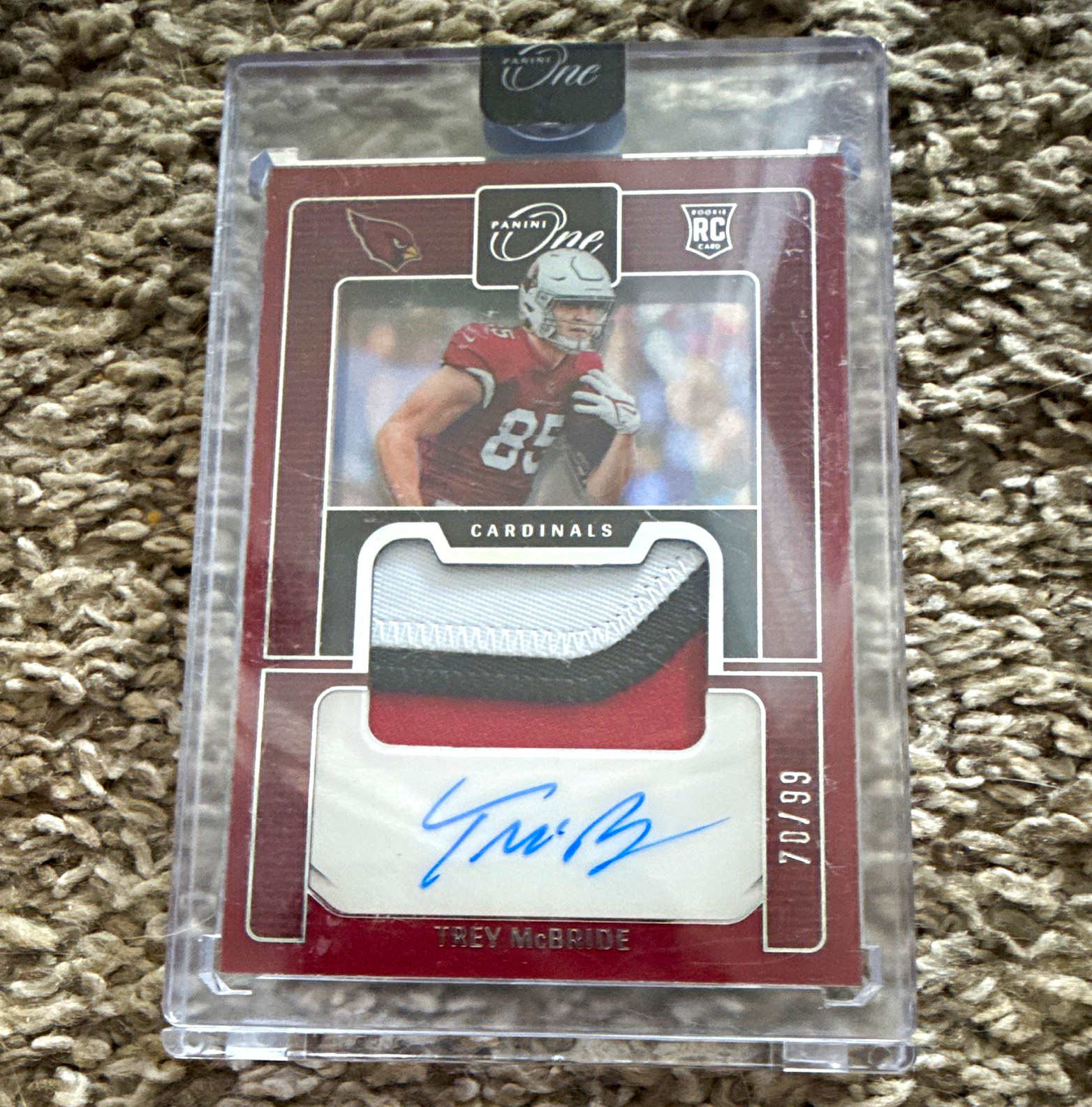 2022 Panini One Trey McBride RC Auto Patch /99 #137 Arizona Cardinals