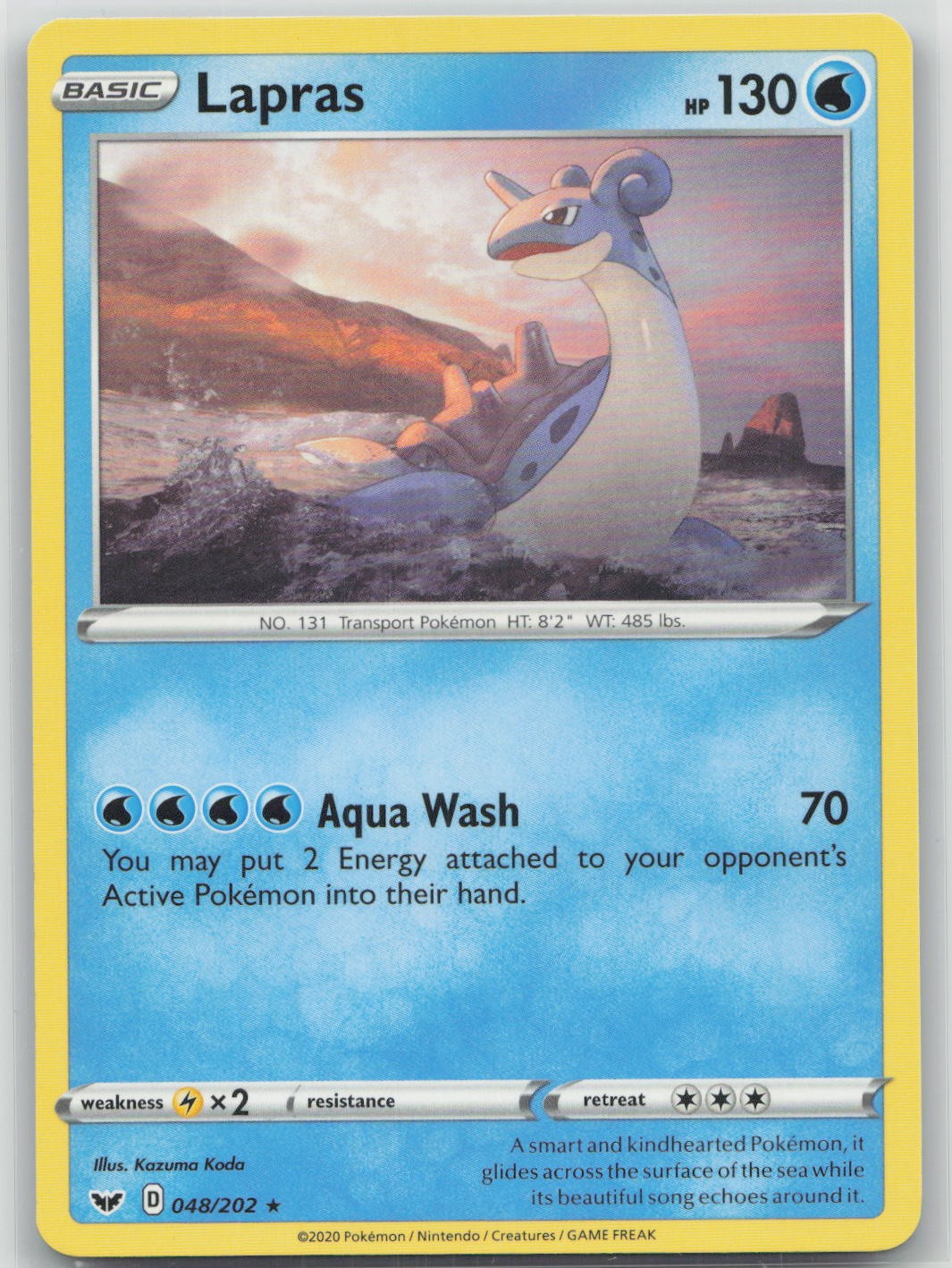 Lapras 048/202 Rare Sword & Shield Pokemon Near Mint Lapras 048/202 Rare Sword & Shield Pokemon Near Mint