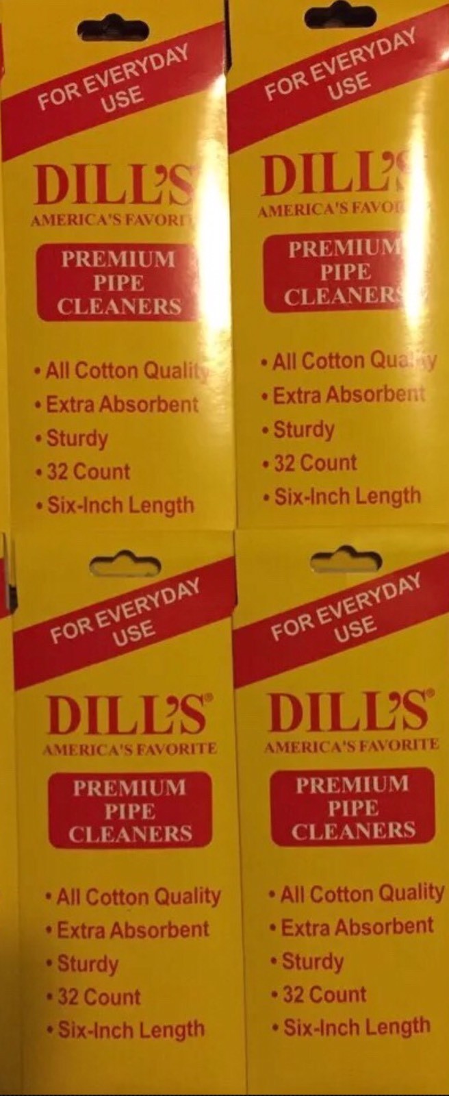 Dill\'s Premium Pipe Cleaners Absorbent Sturdy Cotton 6\ Dill\'s Premium Pipe Cleaners Absorbent Sturdy Cotton 6\