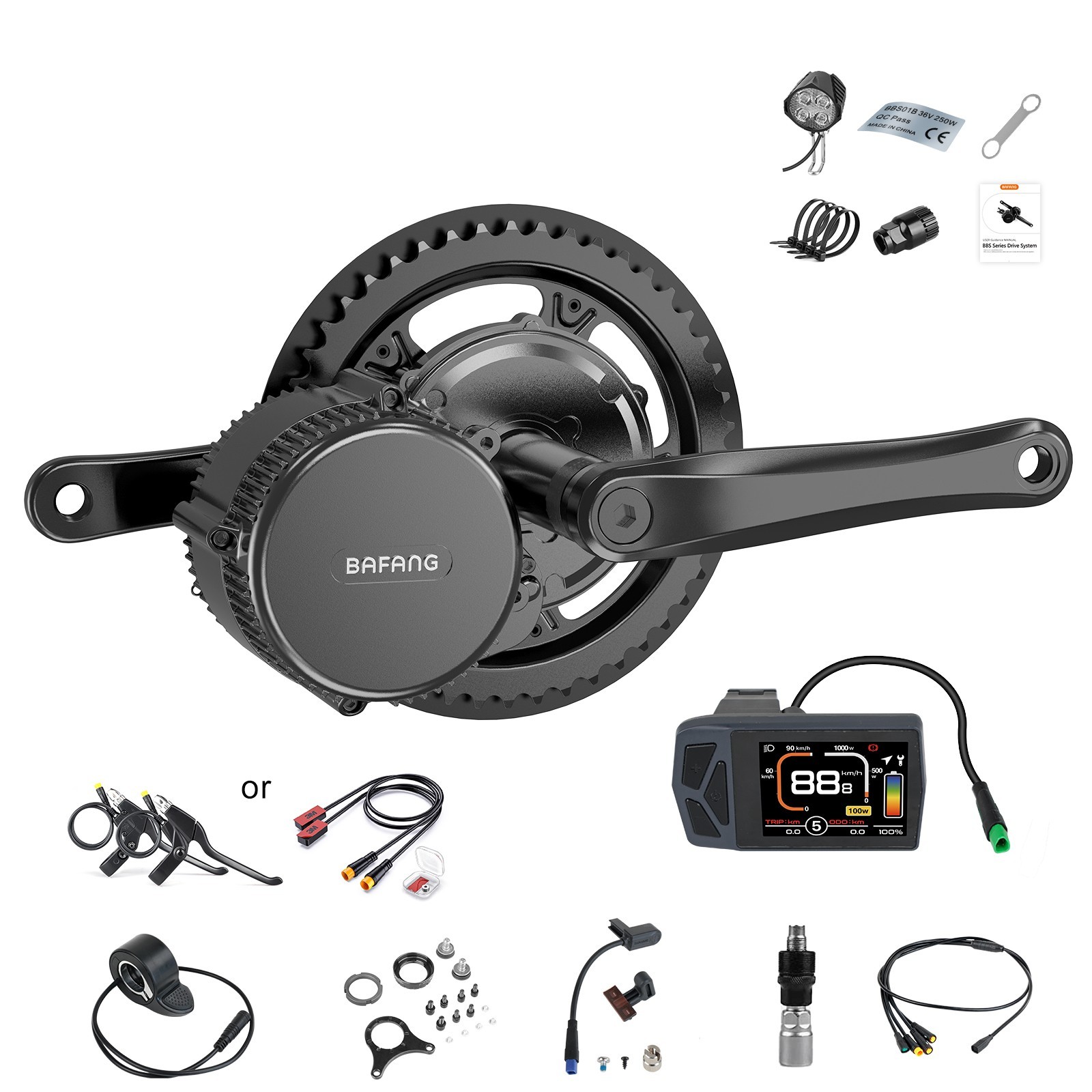 BAFANG BBS02B 48V 750W 68-100mm Mid Drive Motor DIY Ebike Conversion Kit USA