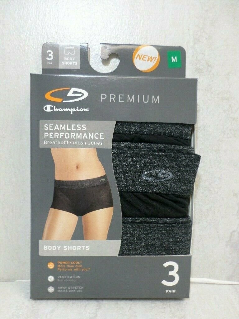 C9 Champion Women\'s 3pk Premium Seamless Performance Body Shorts, Black, Medium
