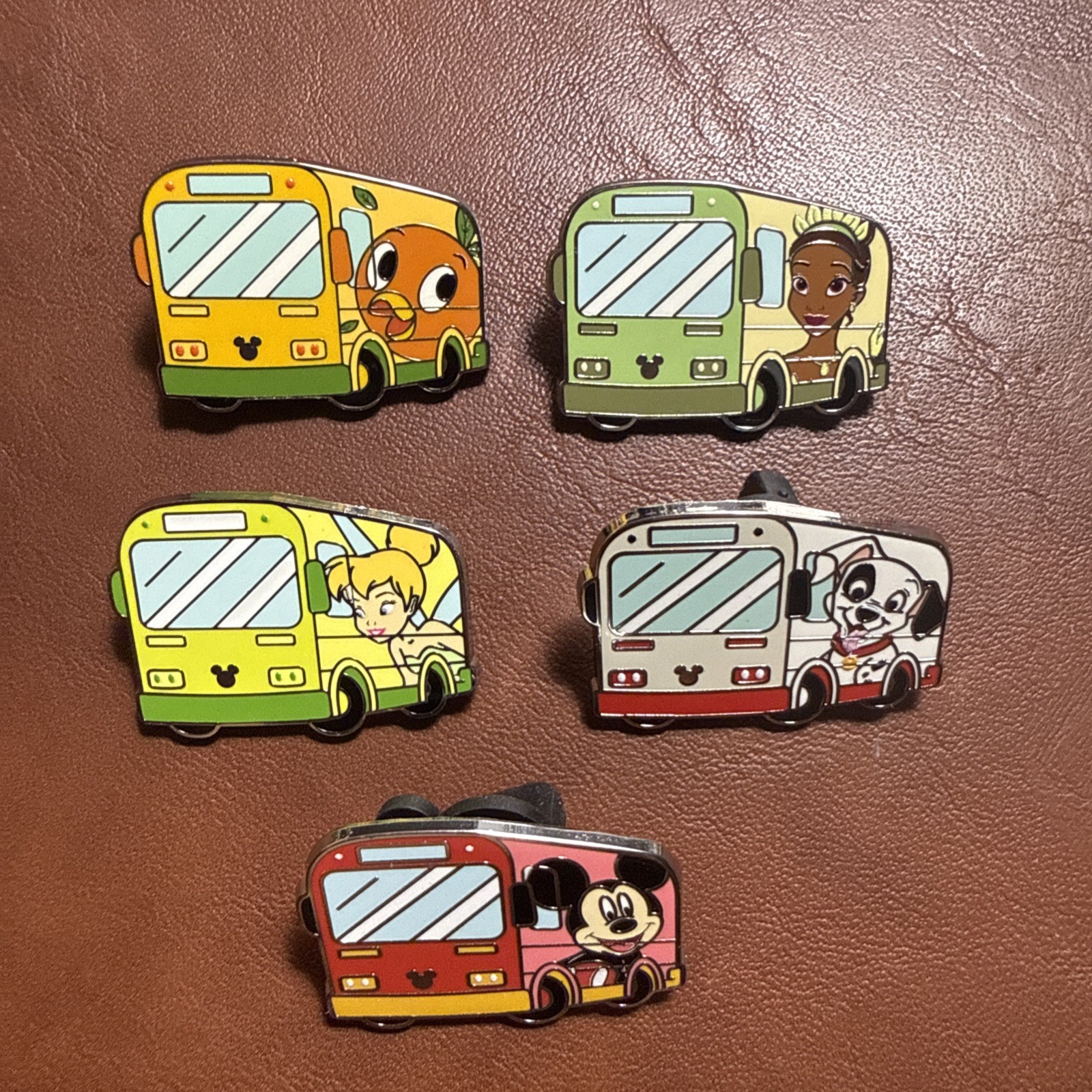 Hidden Disney Buses 5 Pins Walt Disney World 2026 Wave A Bus Set WDW