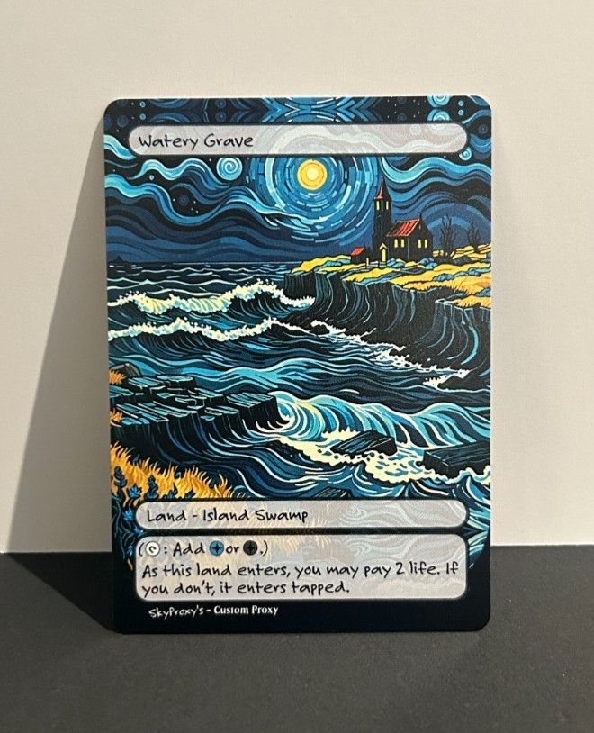 MTG - Watery Grave- Van Gogh Style - Card For EDH and Playtest MTG - Watery Grave- Van Gogh Style - Card For EDH and Playtest