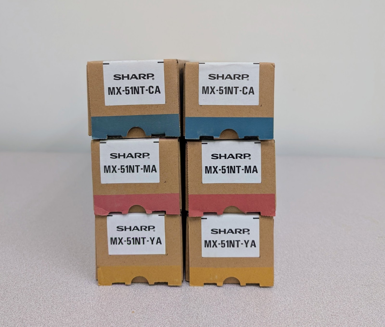 SHARP MX-51NT GENUINE TONER LOT OF SIX MX-51NT-CA, MX-51NT-MA, MX-51NT-YA NEW SHARP MX-51NT GENUINE TONER LOT OF SIX MX-51NT-CA, MX-51NT-MA, MX-51NT-YA NEW