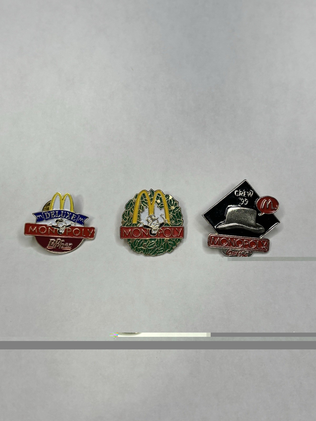 Vintage McDonald\'s Monopoly/Dr. Pepper / crew Lapel Pin Lot - Nice Vintage McDonald\'s Monopoly/Dr. Pepper / crew Lapel Pin Lot - Nice