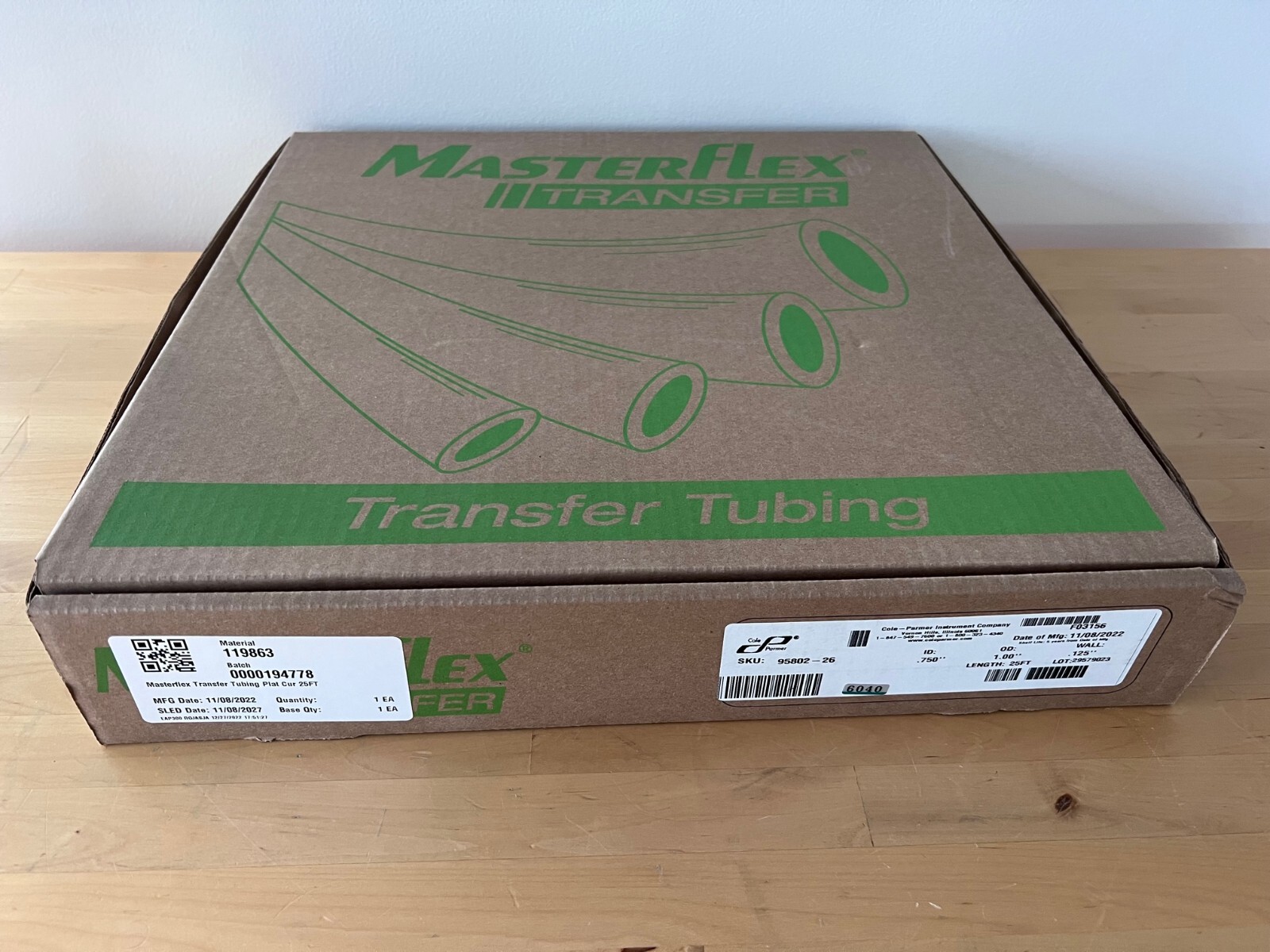 Masterflex 95802-26, Transfer Tubing, Platinum-Cured Silicone, 3/4