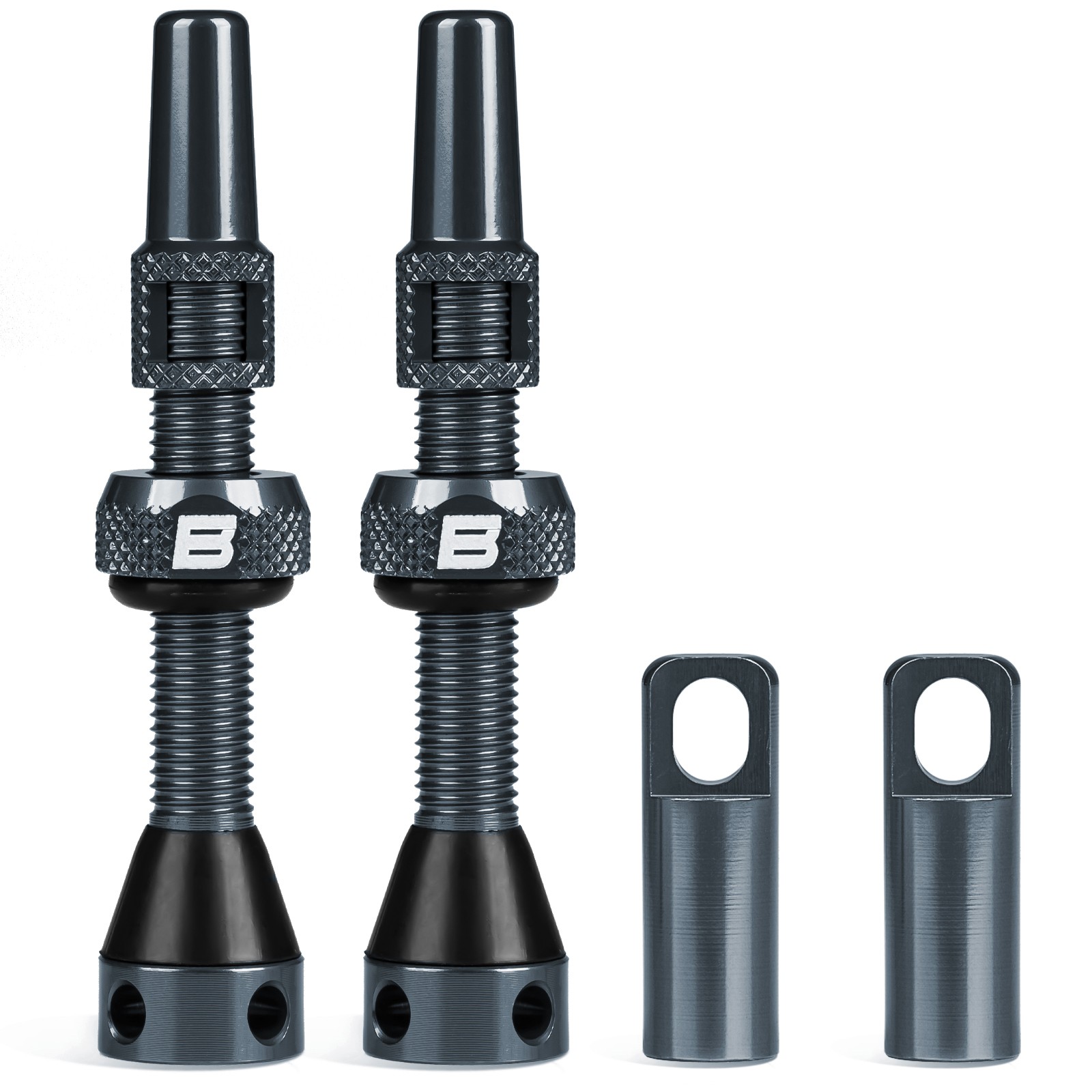 BWSHLF Bicycle Tubeless Aluminum Presta Valve Stem 40/44/55/60/65/80/100mm Gray