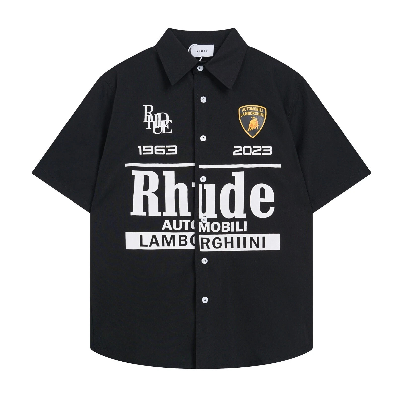 Men Women RHUDE Leisure Cotton Short Sleeve Lapel Shirt Unisex Holiday Shirt Men Women RHUDE Leisure Cotton Short Sleeve Lapel Shirt Unisex Holiday Shirt