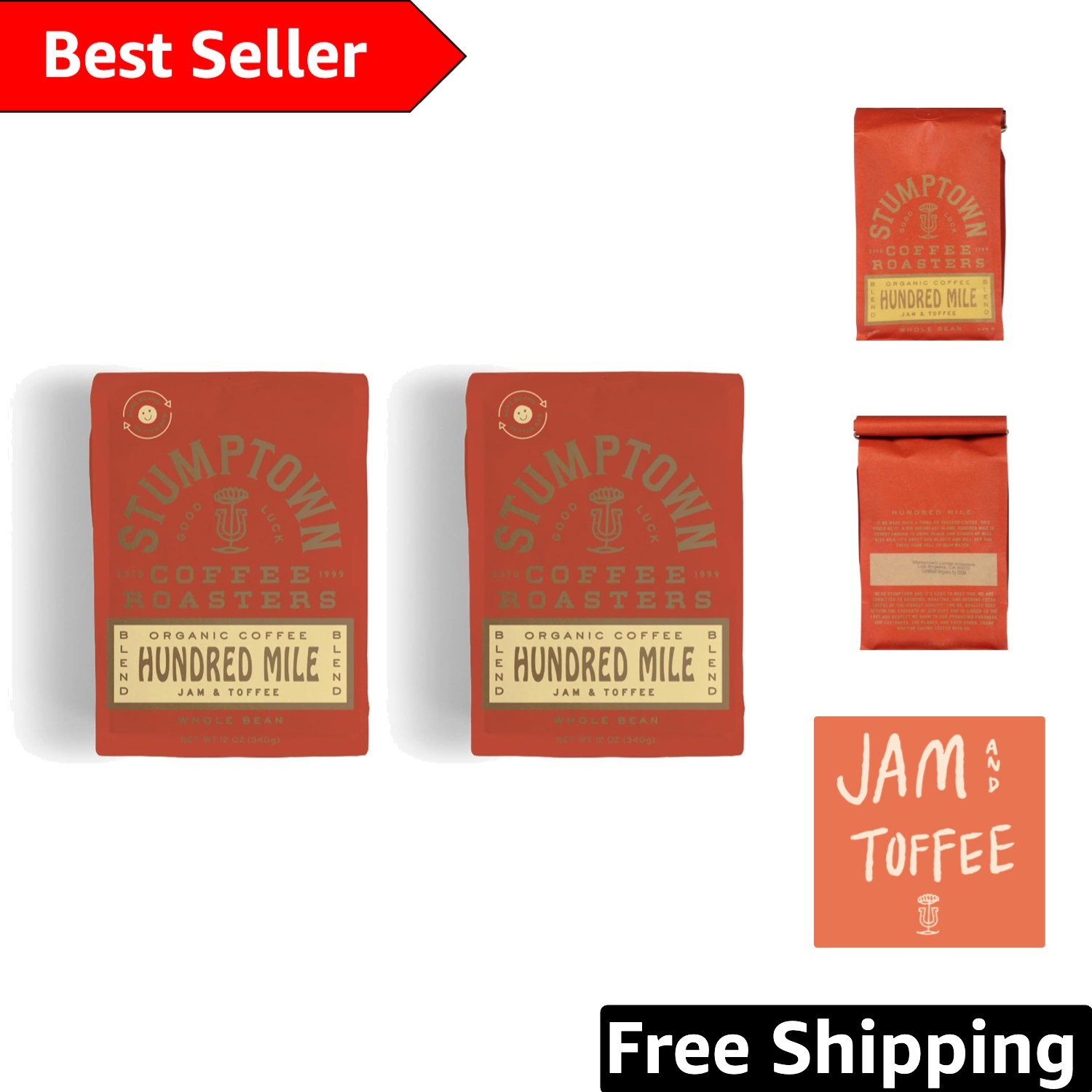 Stumptown Organic Whole Bean Coffee - 12oz Medium Roast with Rich Jam & Toffee