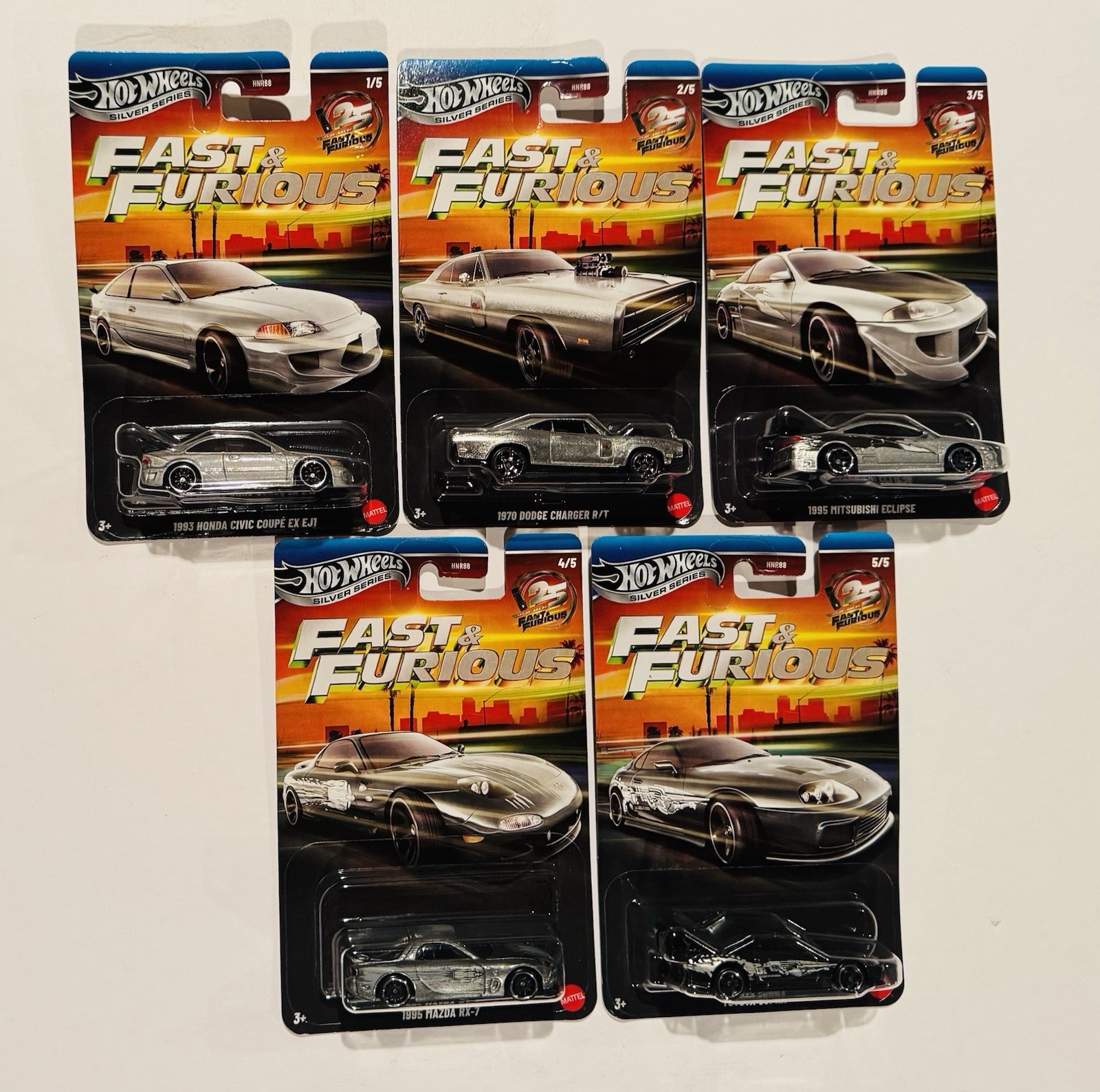 Hot Wheels 2026 Silver Series Fast & Furious 25th Anniversary Zamac Set of 5