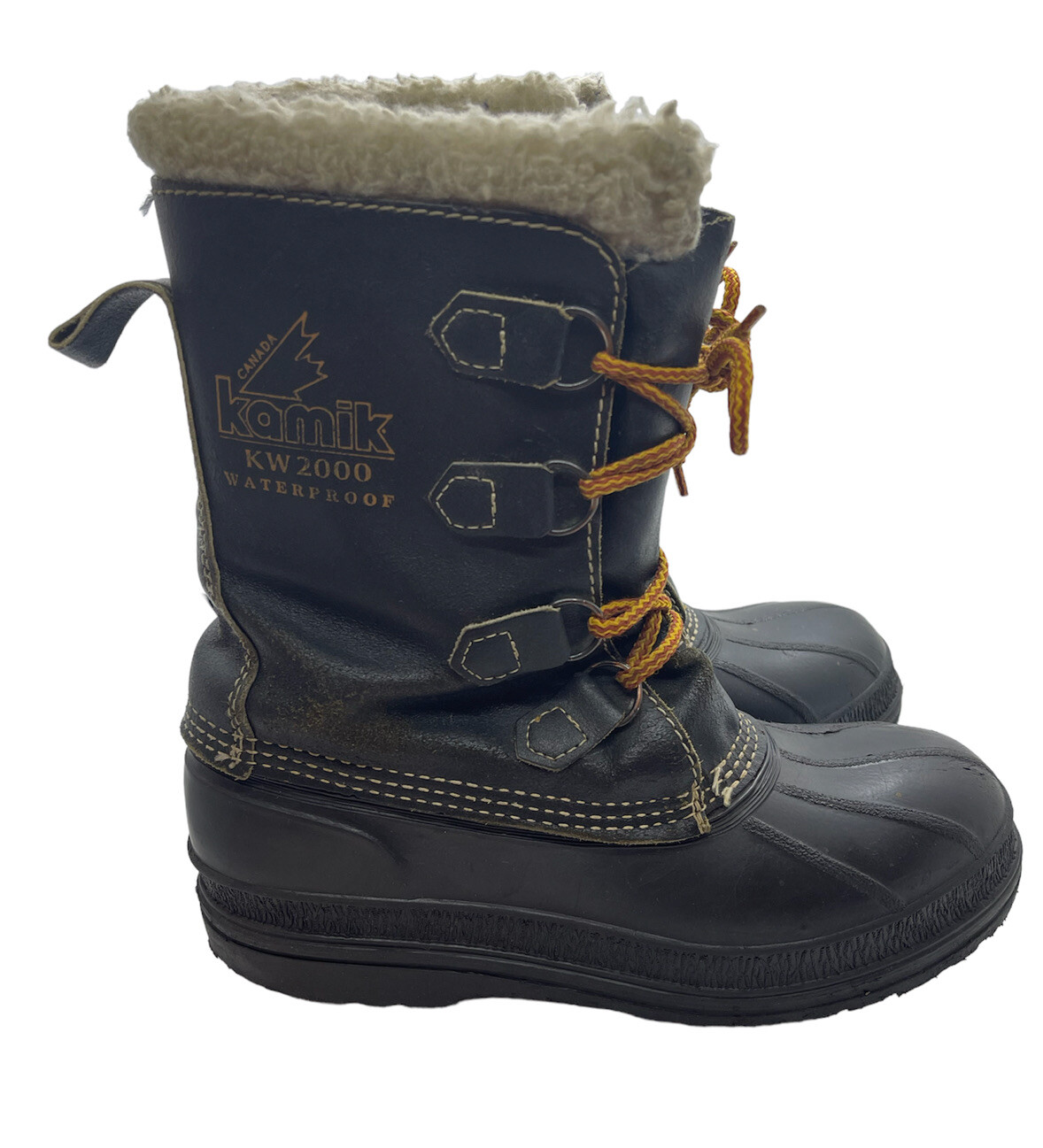 Kamik KW2000 Men\'s Insulated Waterproof Hunter Duck Boots Size 7 Black Leather