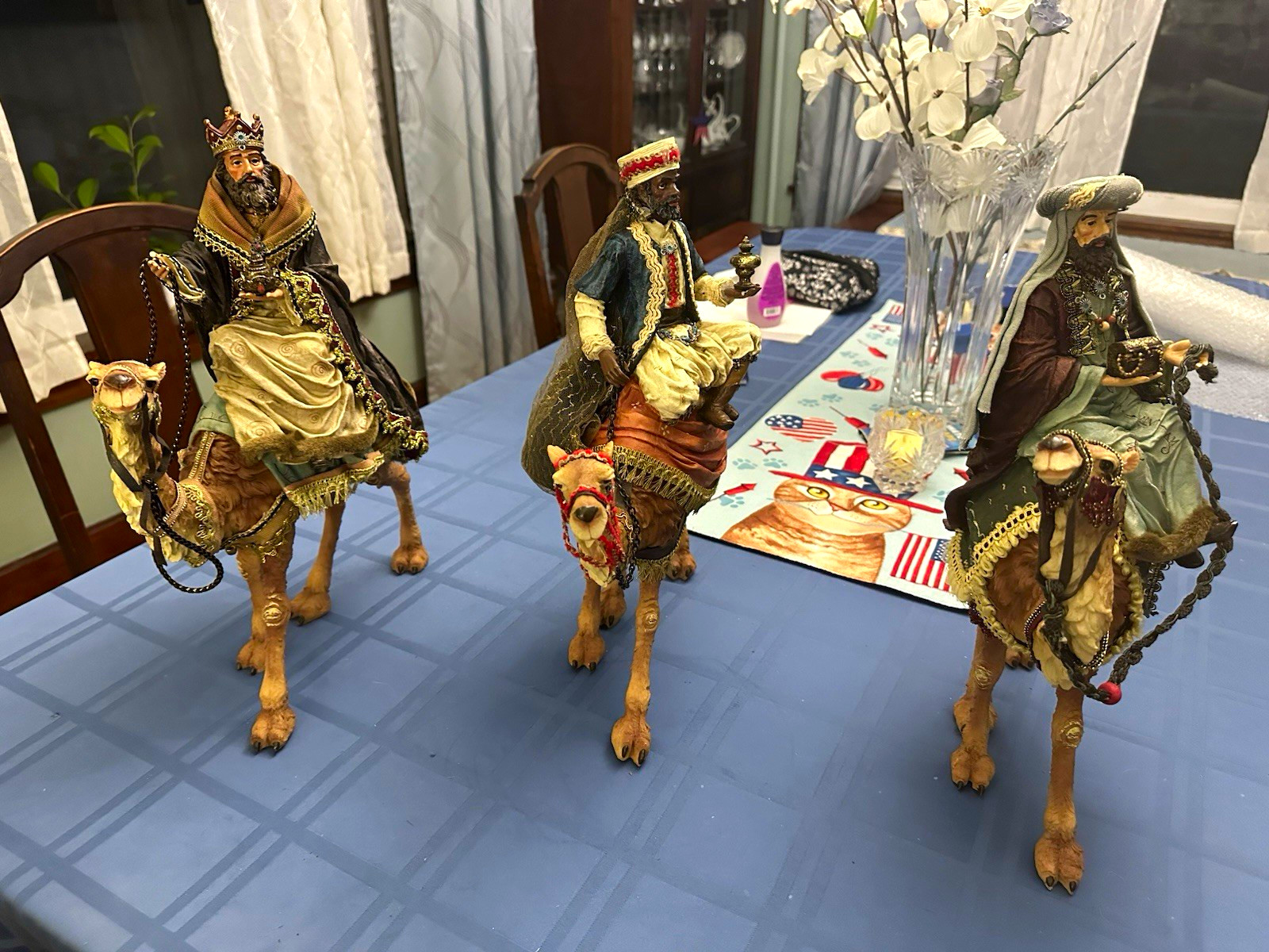 18” 3 Wisemen on Camels Nativity Set-Handcrafted Resin & Fabric- Artisan Import
