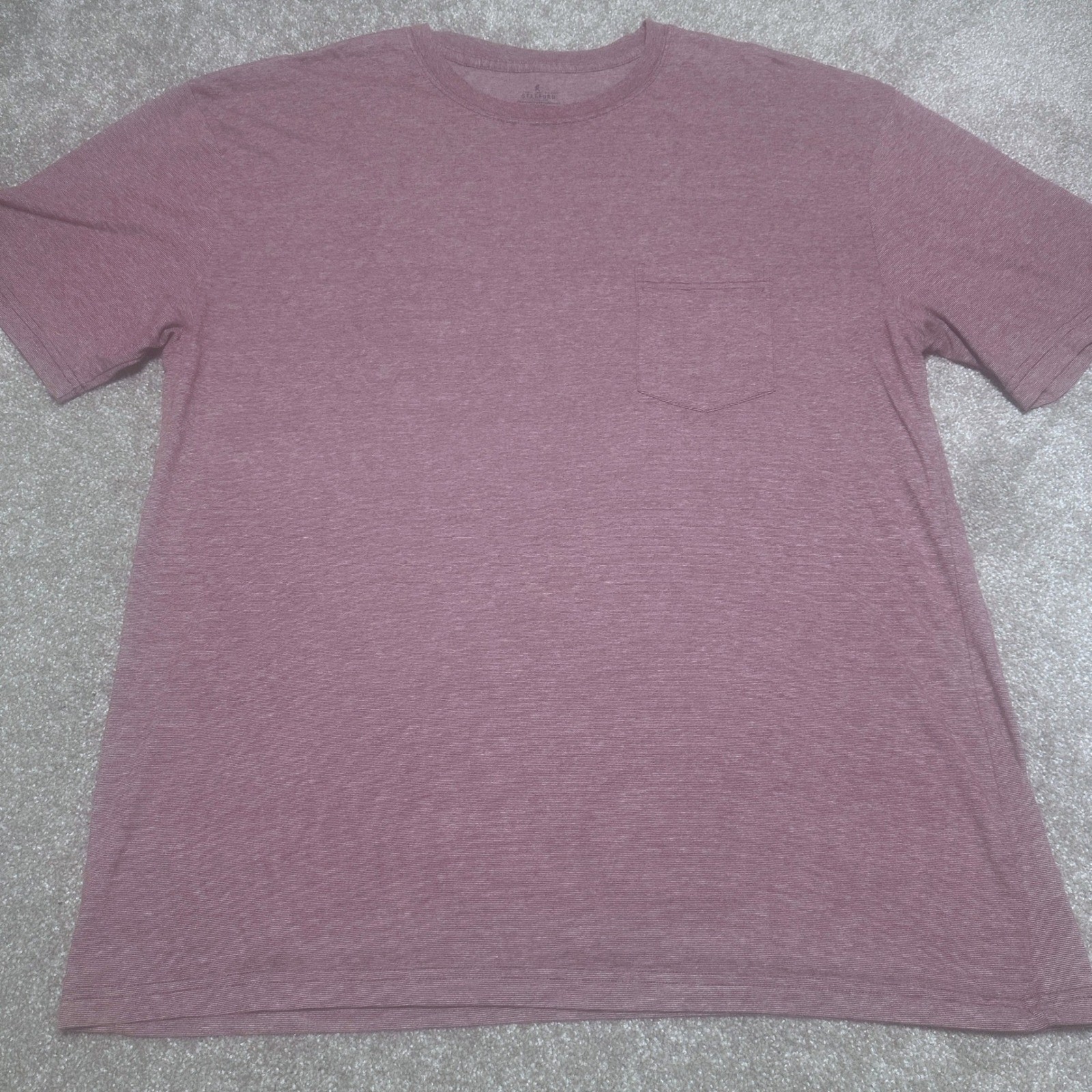 Stafford Mens XL Solid Pocket T-Shirt Burgundy Heather Performance Tee Casual Stafford Mens XL Solid Pocket T-Shirt Burgundy Heather Performance Tee Casual