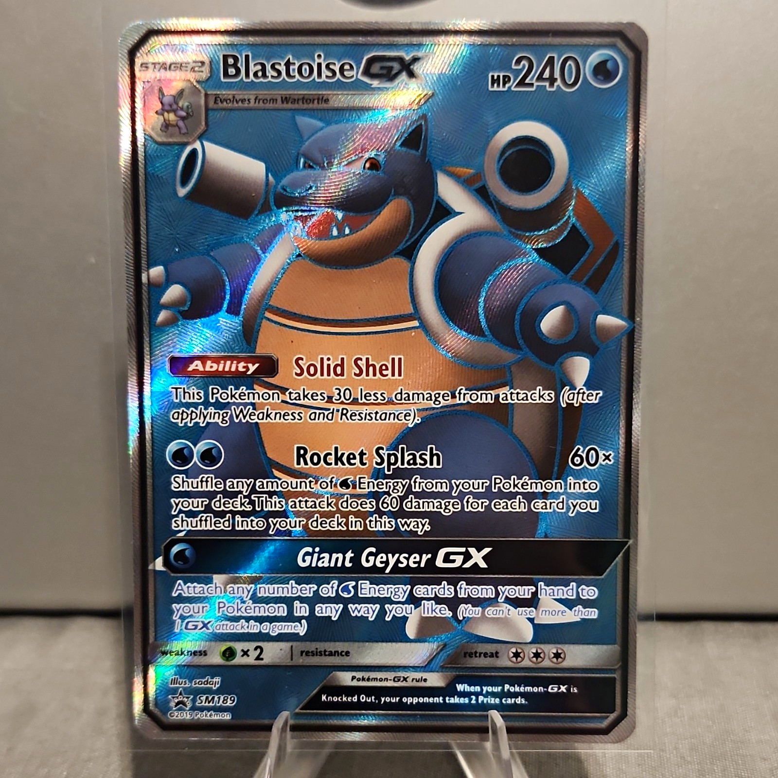 2019 Pokemon TCG Blastoise GX - Sun & Moon SM189 Black Star Promo Full Art NM