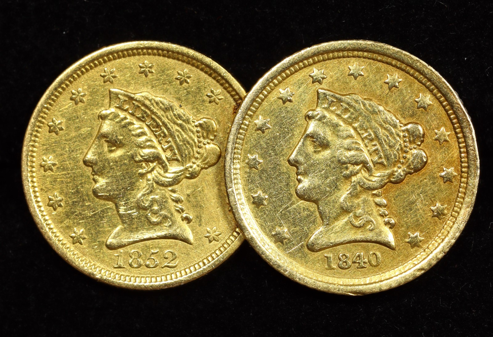 Rare 1852 P & 1840 C Charlotte $2.50 Gold Pin / Brooch 8.64g 