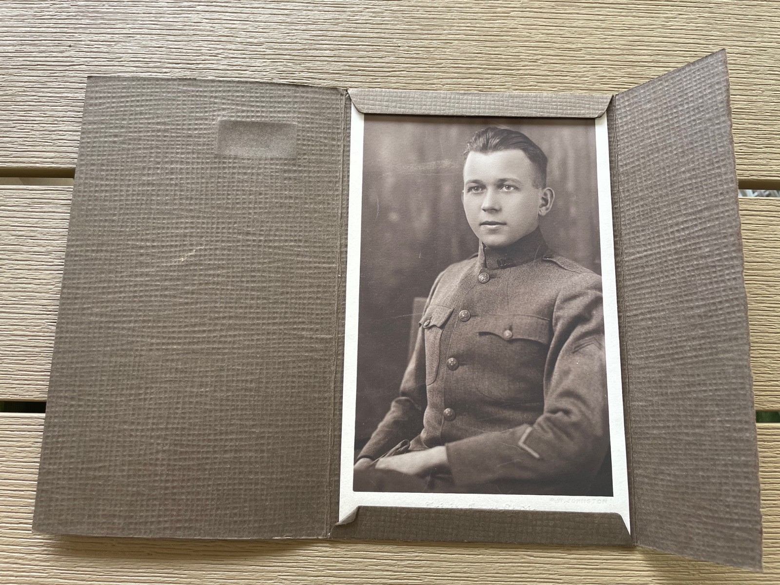 Vintage PHOTO WWI Soldier Named ID'd Jeff Glessner Trinity Studio RW Johnston Vintage PHOTO WWI Soldier Named ID'd Jeff Glessner Trinity Studio RW Johnston