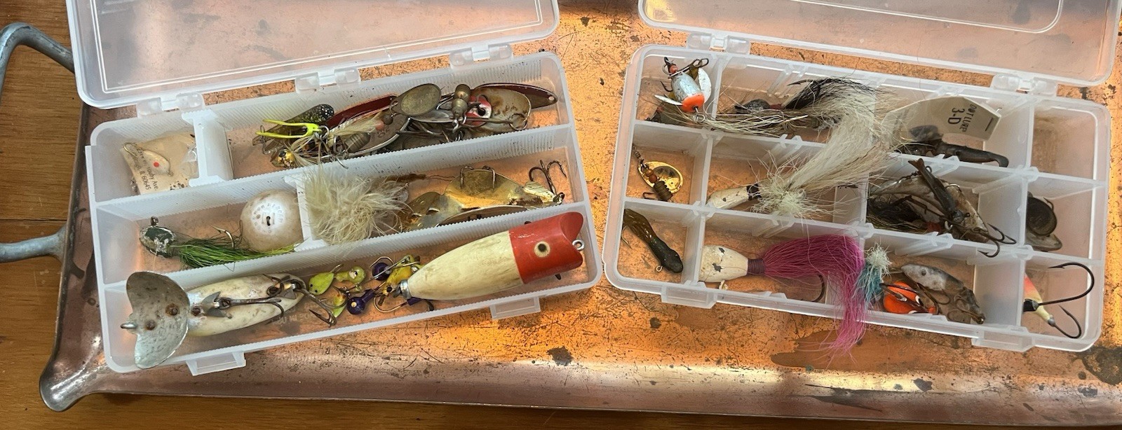 VTG Fishing Tackle Boxes Heddon Arbogast Jitterbug Wiggler Nymph Flies Misc Etc VTG Fishing Tackle Boxes Heddon Arbogast Jitterbug Wiggler Nymph Flies Misc Etc