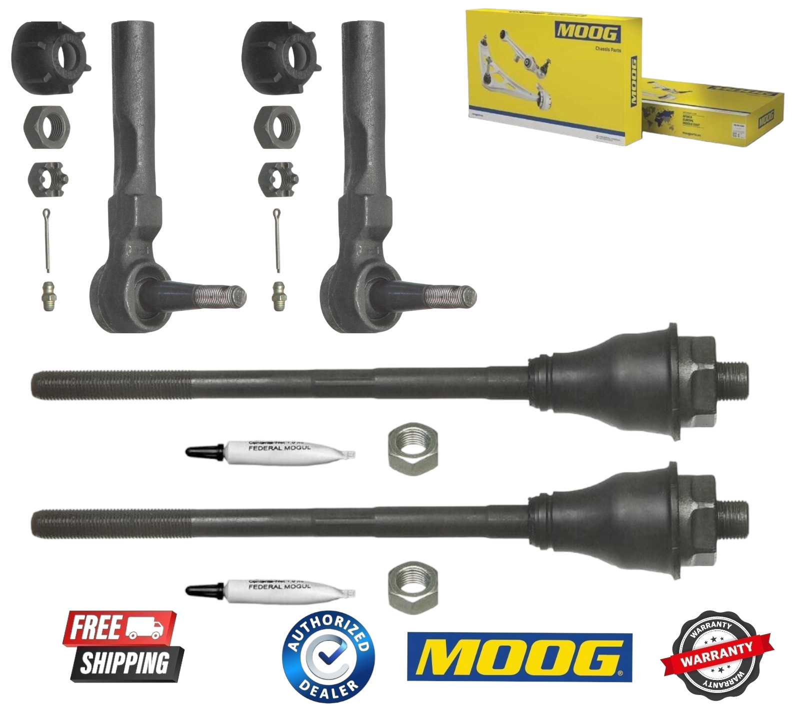 Front Inner and Outer Tie Rod 4PCS Set Moog For Chevrolet Silverado 1500 Classic Front Inner and Outer Tie Rod 4PCS Set Moog For Chevrolet Silverado 1500 Classic