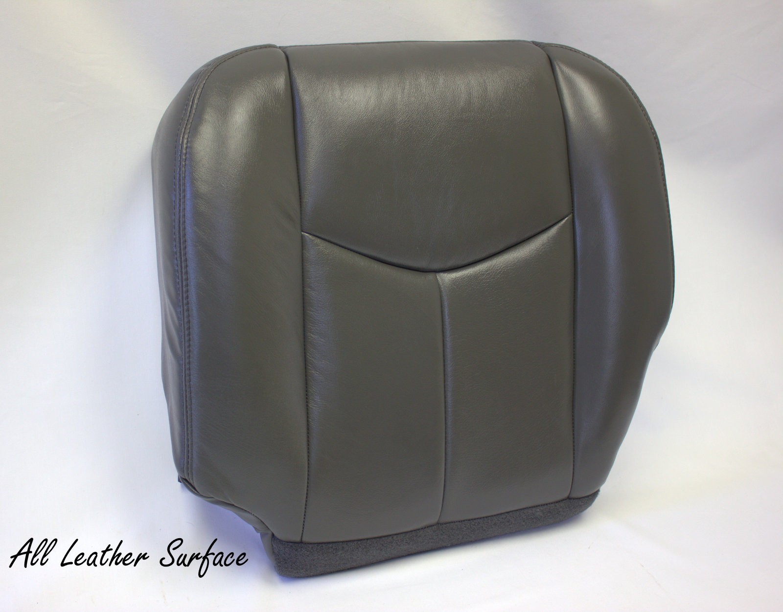2003 - 2006 Silverado Driver Bottom OEM Replacement Leather Seat Cover Dark Gray