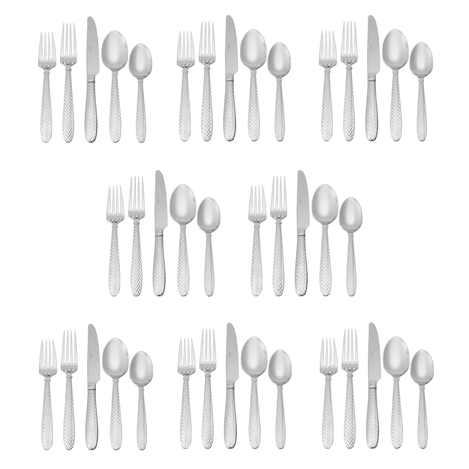 Wallace Reins 18/10 Stainless Steel 45pc. Flatware Set