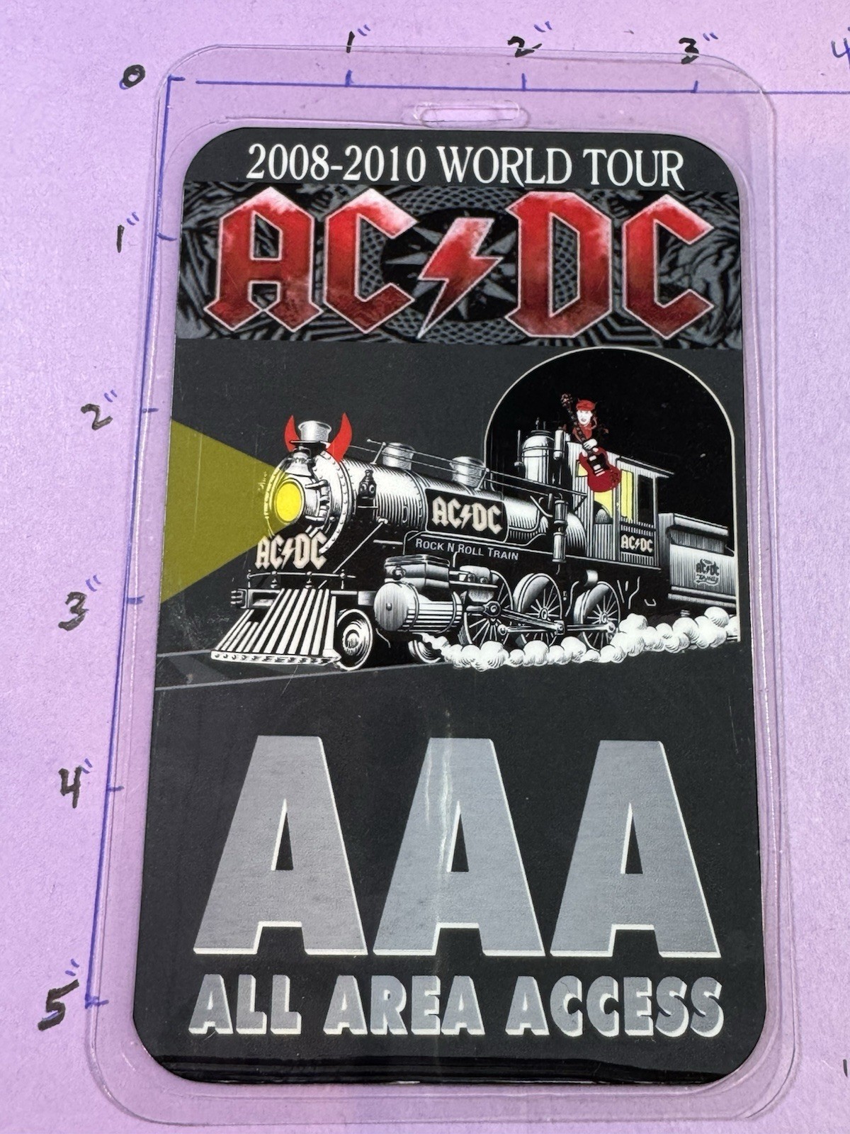 AC/DC 2008-10 World Tour Commemorative A A A Backstage Pass And Lanyard