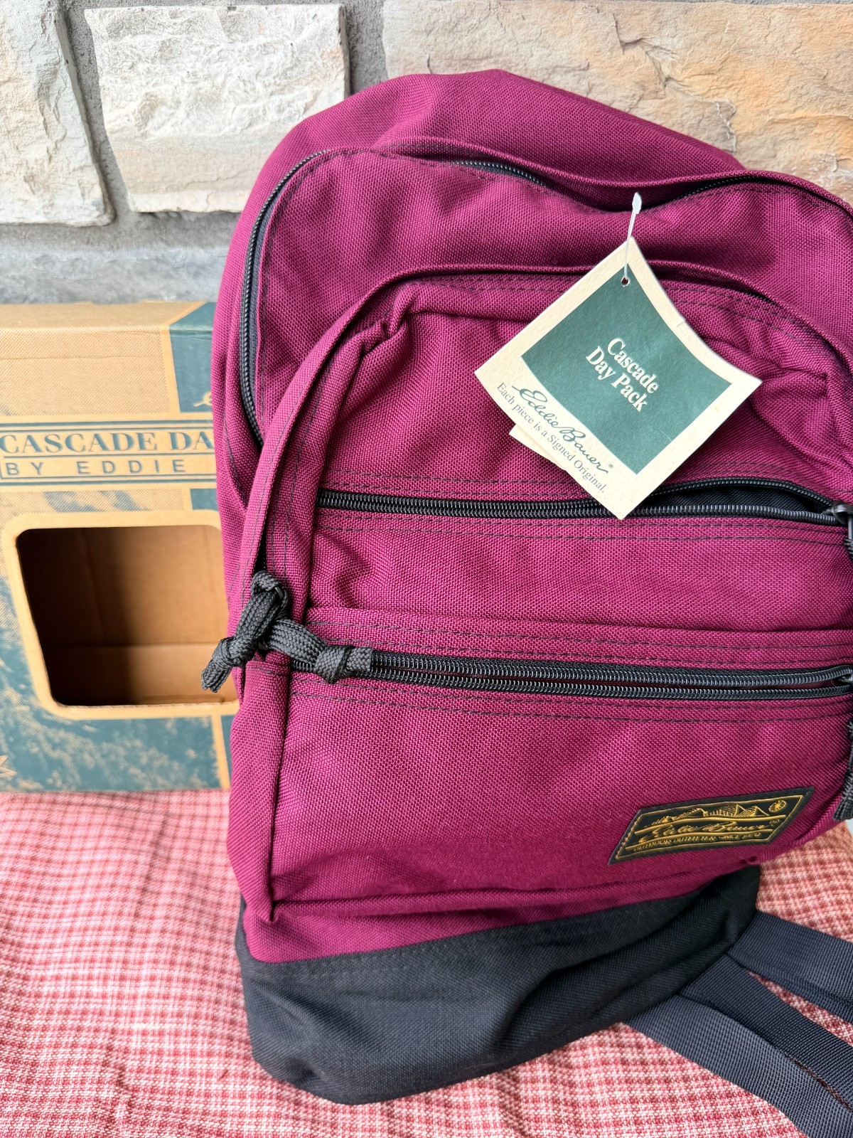 Vintage Eddie Bauer Backpack Day Pack 90s Travel Bag Water Resistant 1000D Nylon