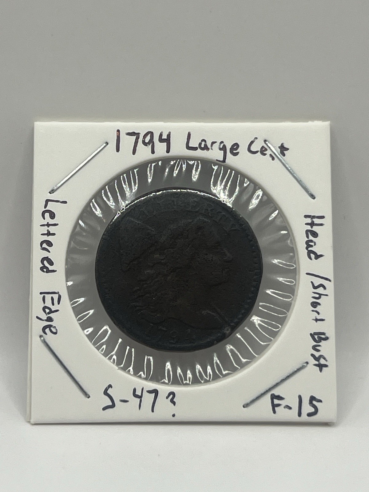 1794 Large Cent Flowing Hair Lettered Edge Possible S-59 F-15 Details