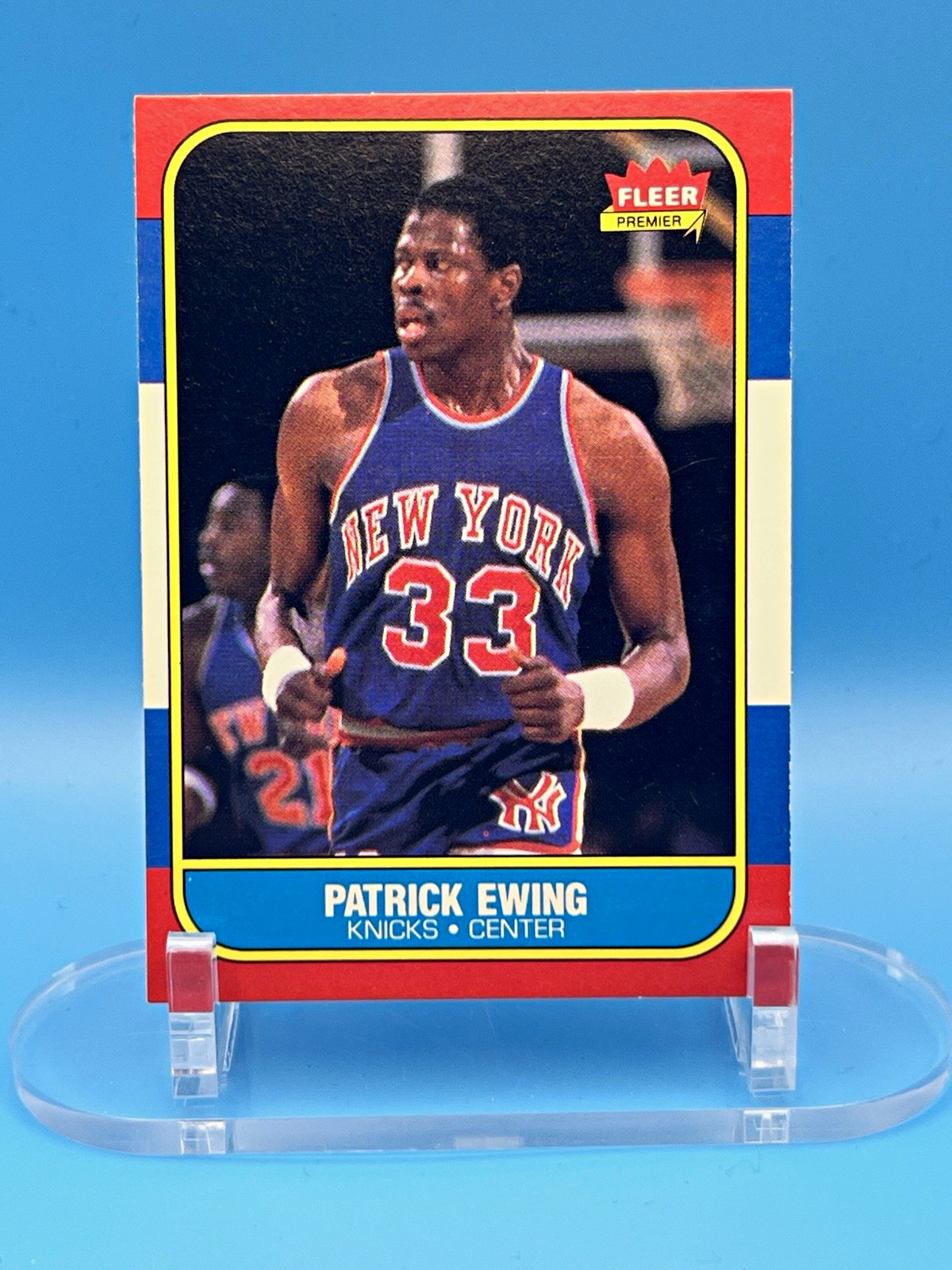 Fleer 1986-87 Patrick Ewing New York Knicks #32 Rookie Base Basketball Card Fleer 1986-87 Patrick Ewing New York Knicks #32 Rookie Base Basketball Card