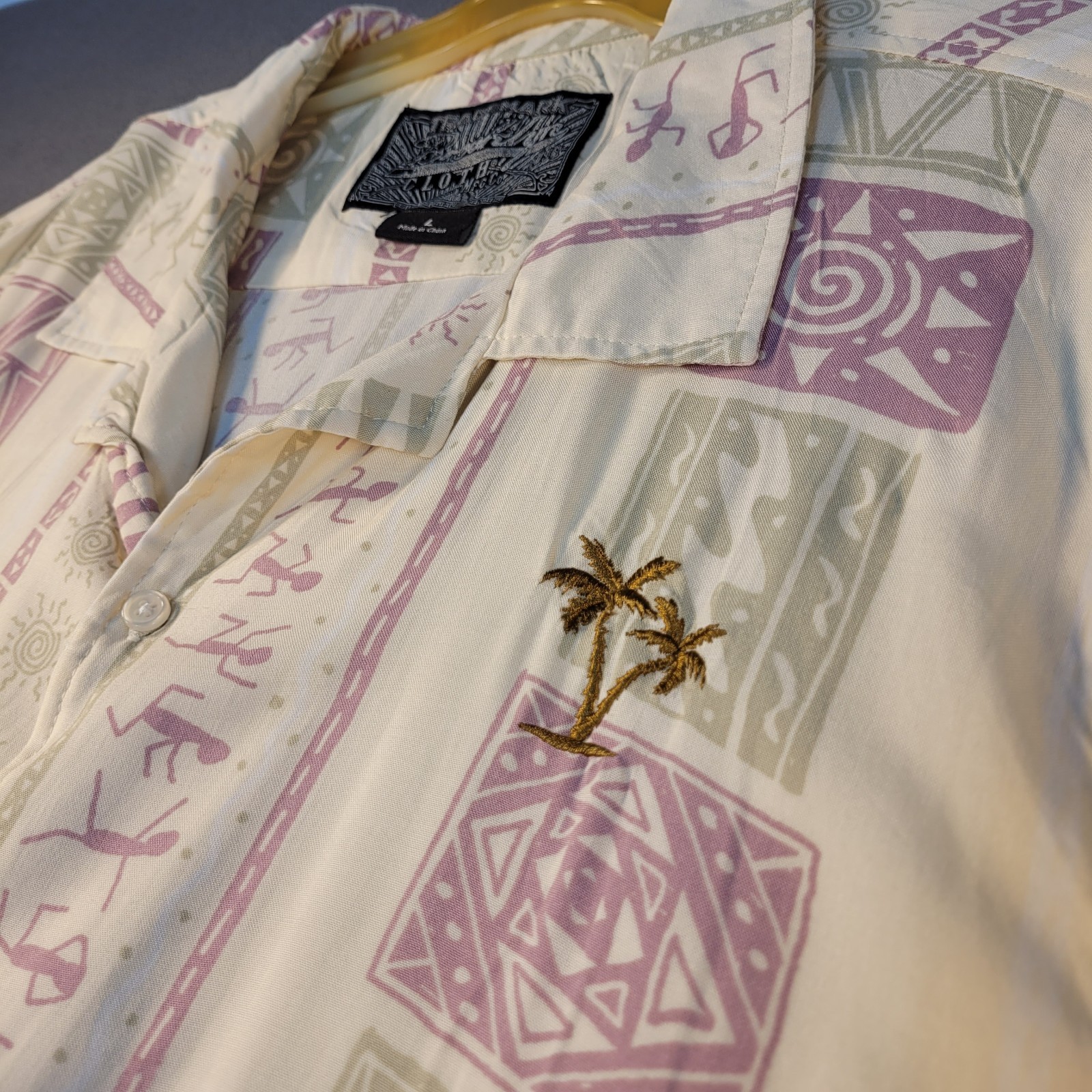 Trademark Brooklyn Cloth Button Up Shirt Mens L Multicolor Geometric