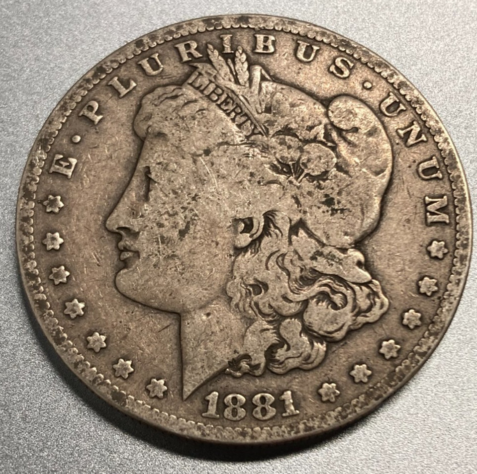 Early - 1881-S Morgan Silver Dollar - 90% US Coin   MGN #15   Box 181