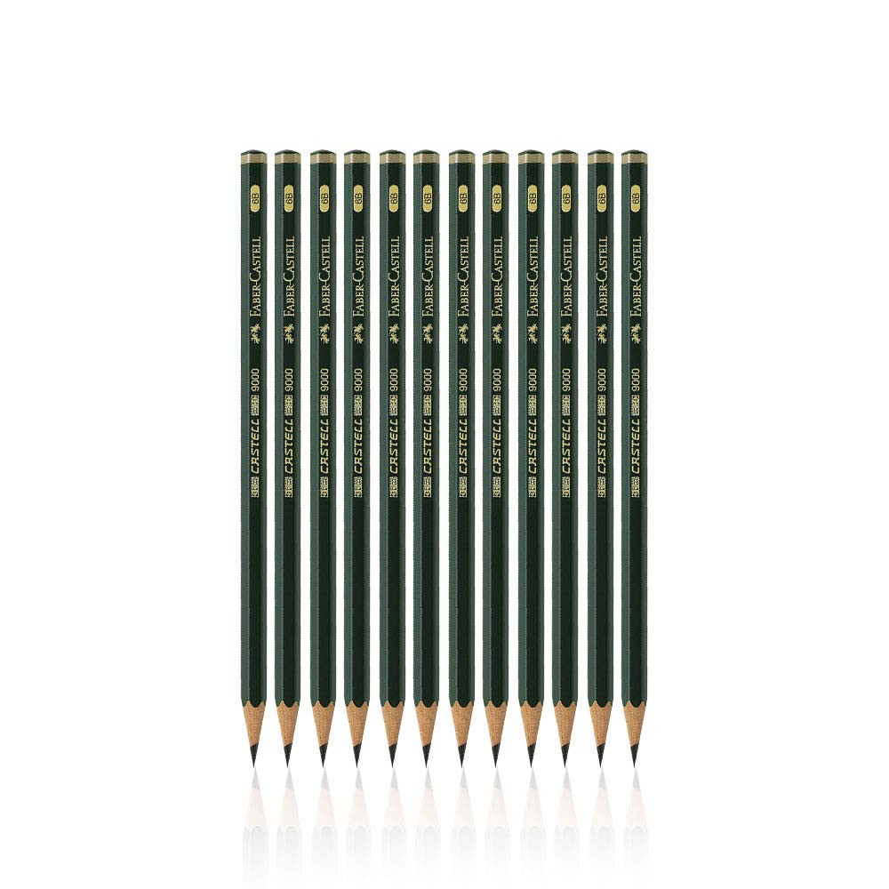 Faber Castell 6B Pencils Pack of 12 Premium Artist Drawing and Writing Supplies