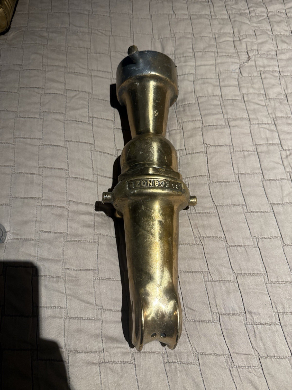 Vintage Elkhart Brass Fire Hose Nozzle Shut Off Firefighter Heavy Brass