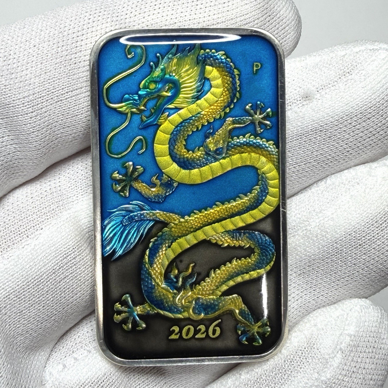 2026 Australia Dragon 1 oz .9999 Silver Bar Hand Enameled Castronomics