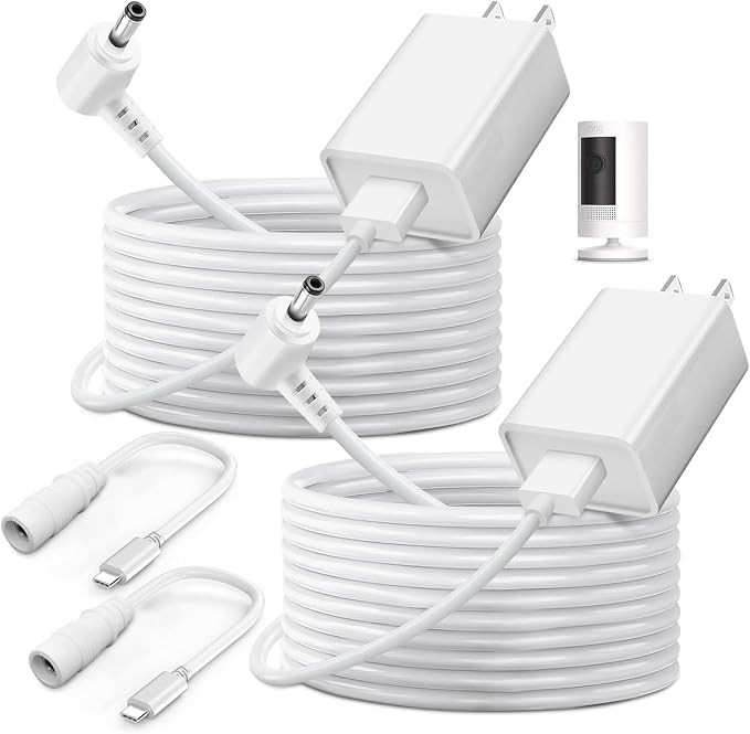2-Pack Ring Stick up Camera Power Cord Compatible with Ring Stick Up Cam Battery