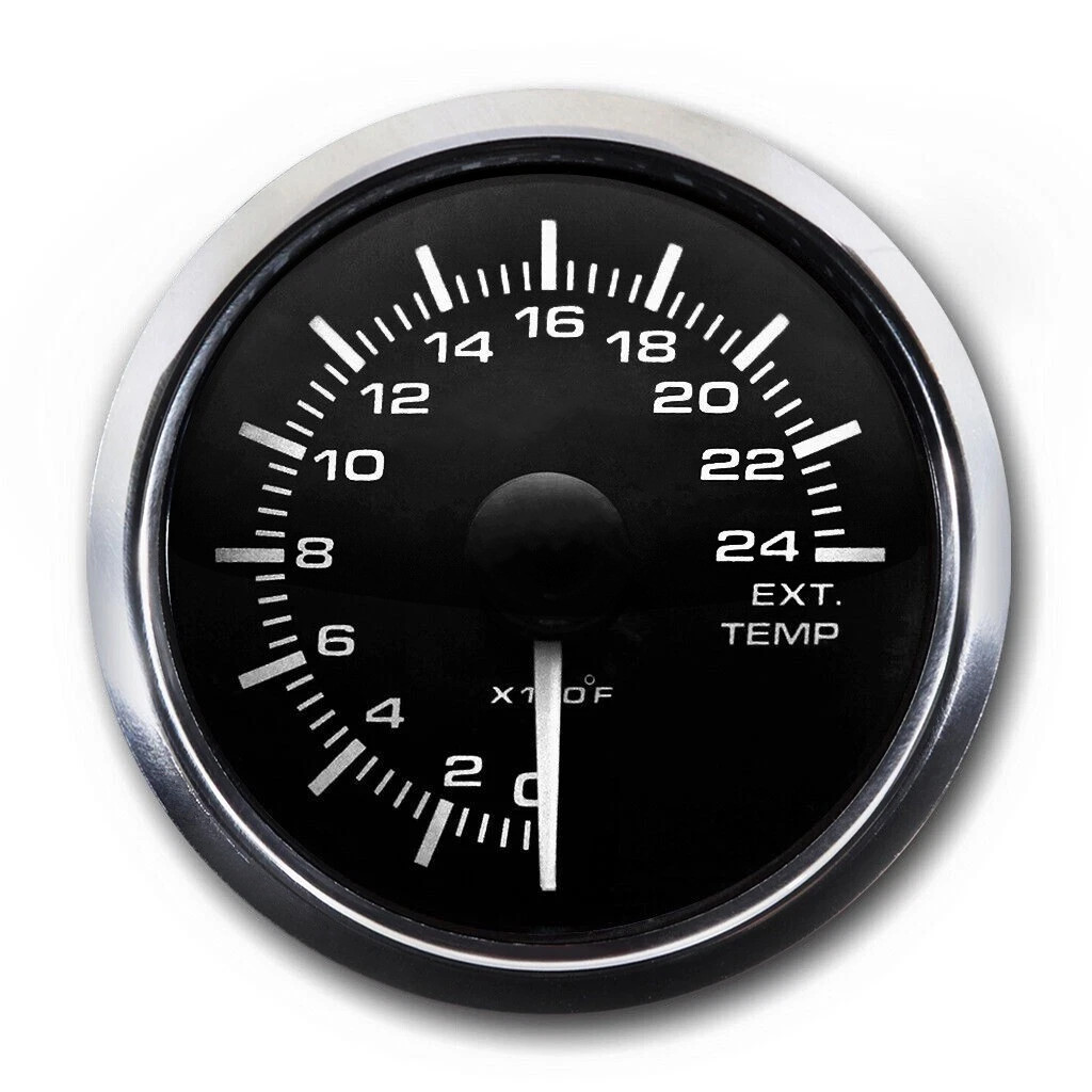 MGS 52mm Pyrometer Pyro EGT Exhaust Gas Temperature Gauge °F White & Amber LED